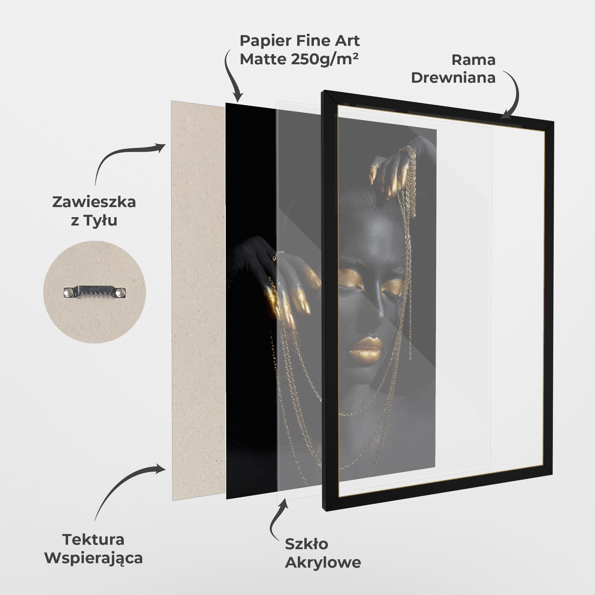 Plakat w Ramie Gold Black Skin mockup 1