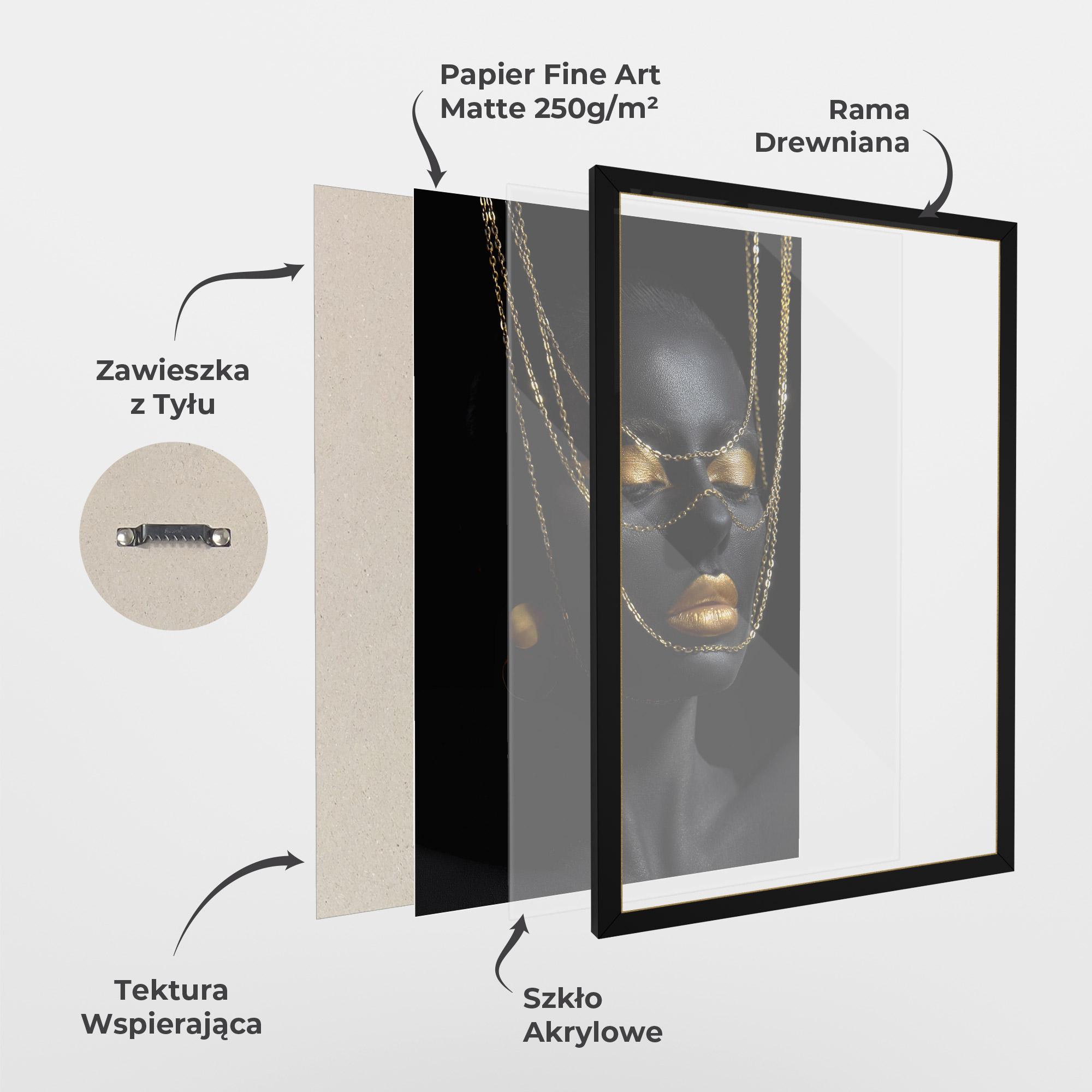 Plakat w Ramie Gold Chain Girl mockup 1