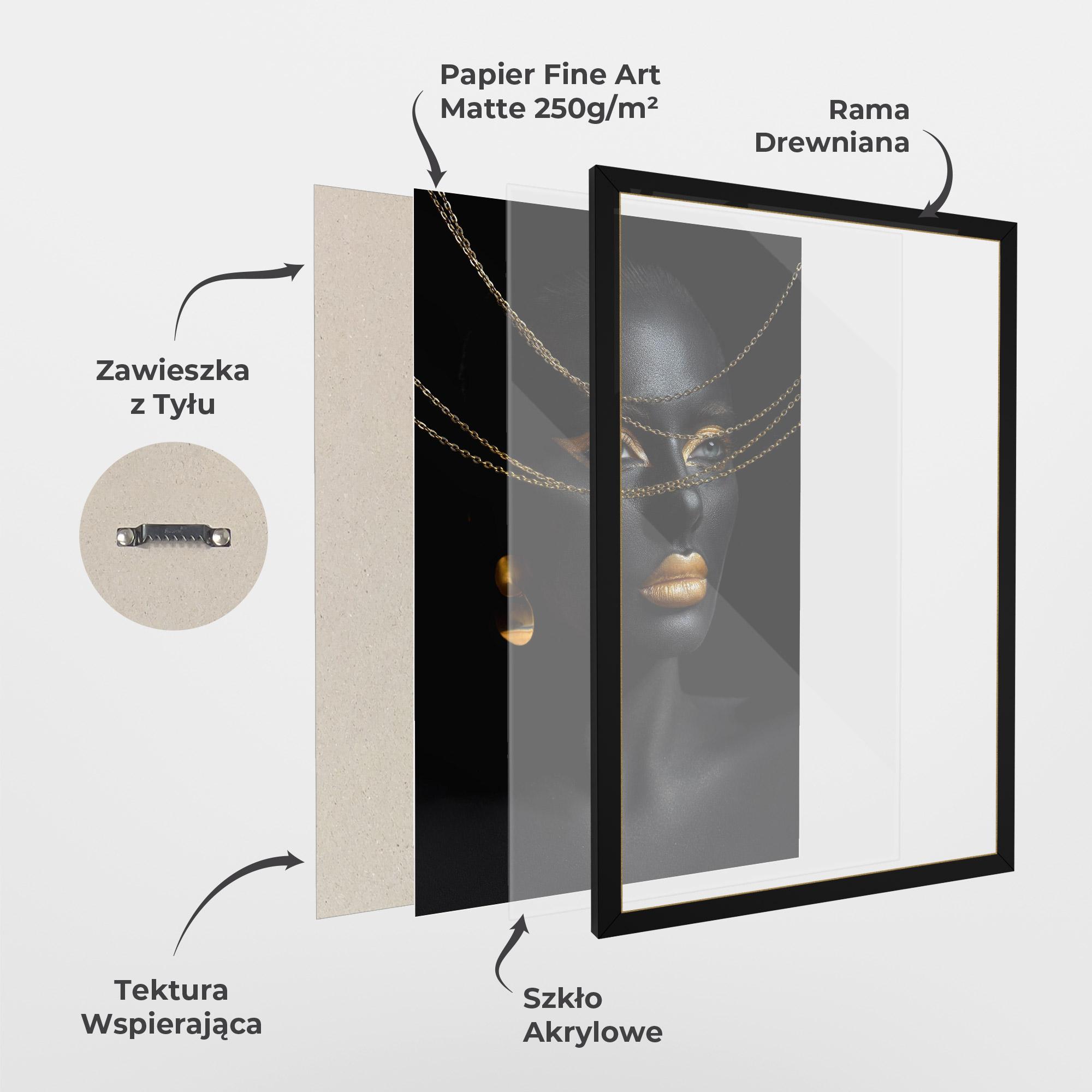 Plakat w Ramie Gold Chain Woman mockup 1