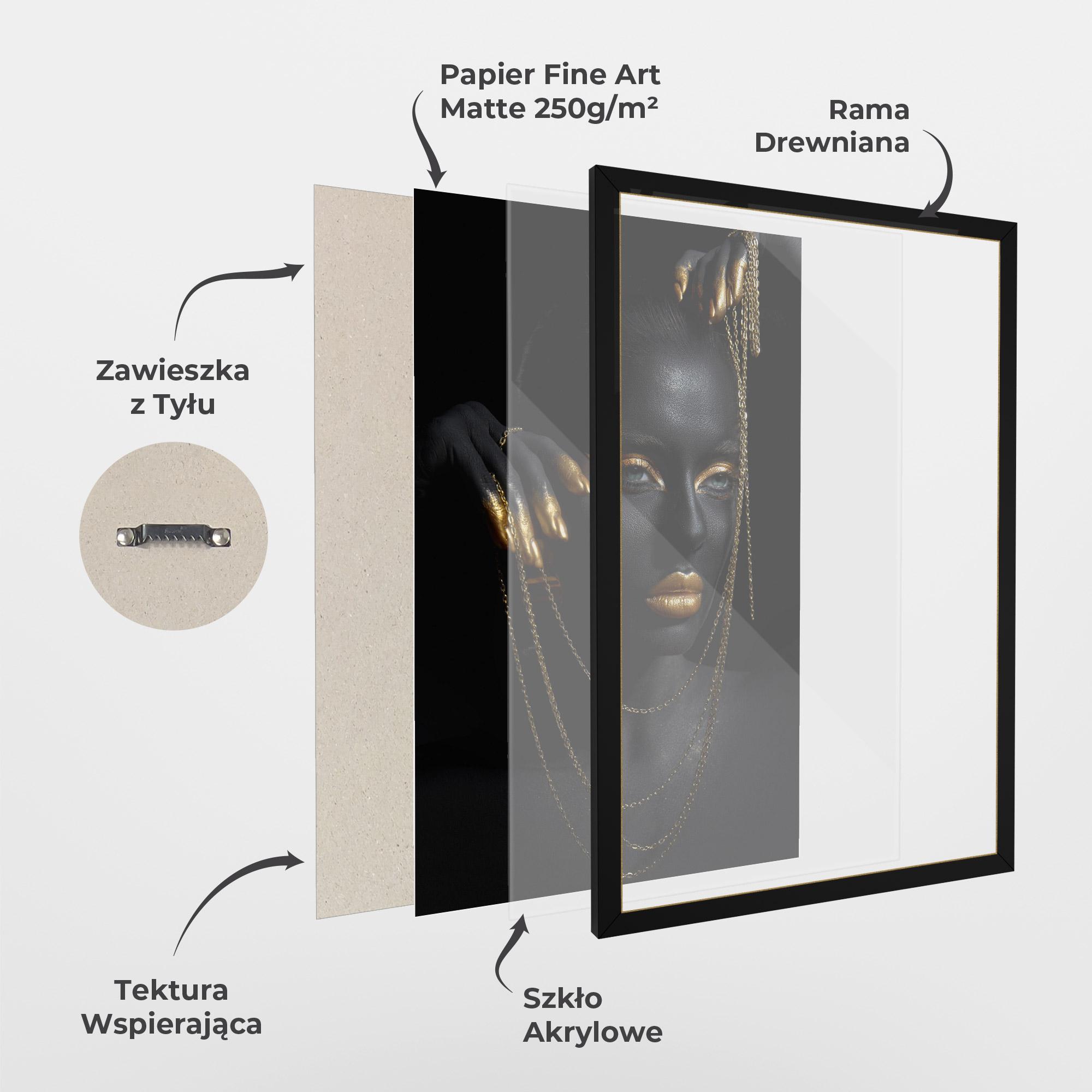 Plakat w Ramie Grey Chain Eyes mockup 1