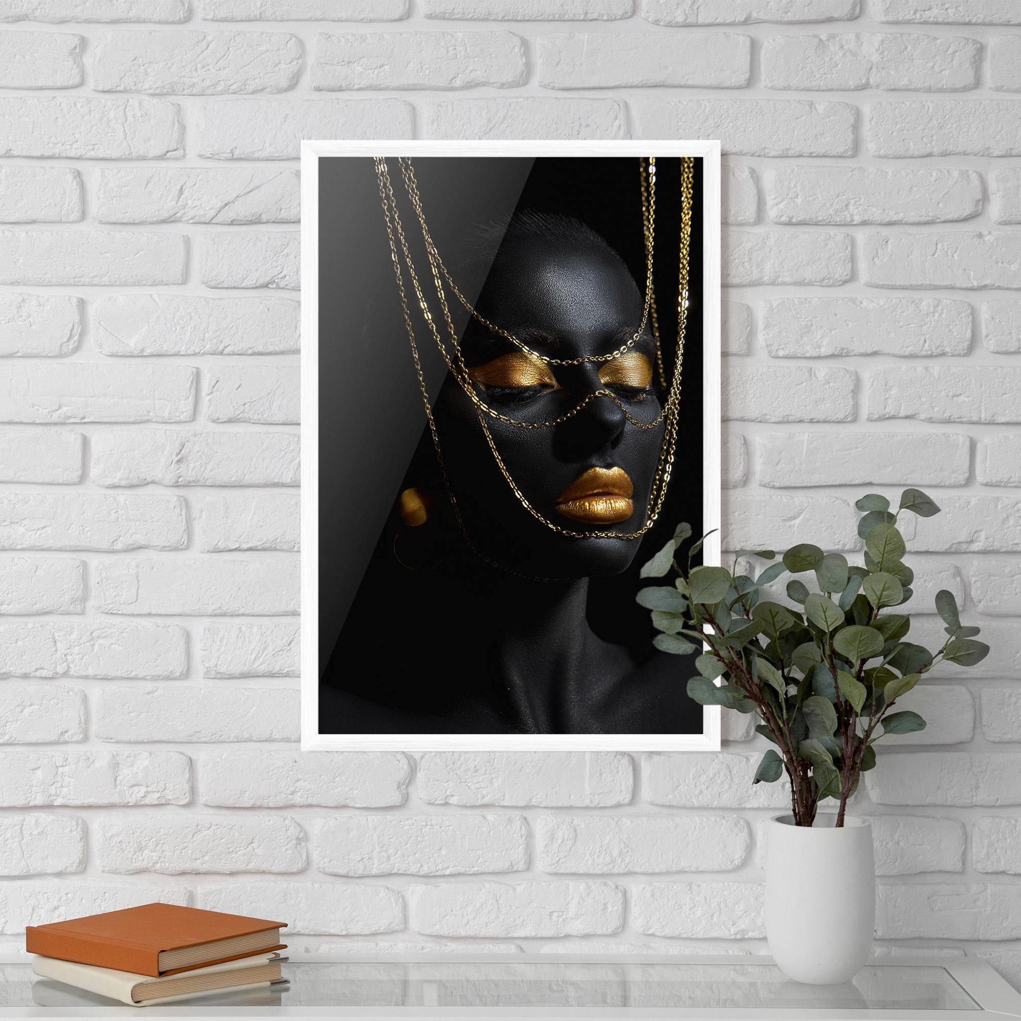 Plakat w Ramie Gold Chain Girl mockup 5