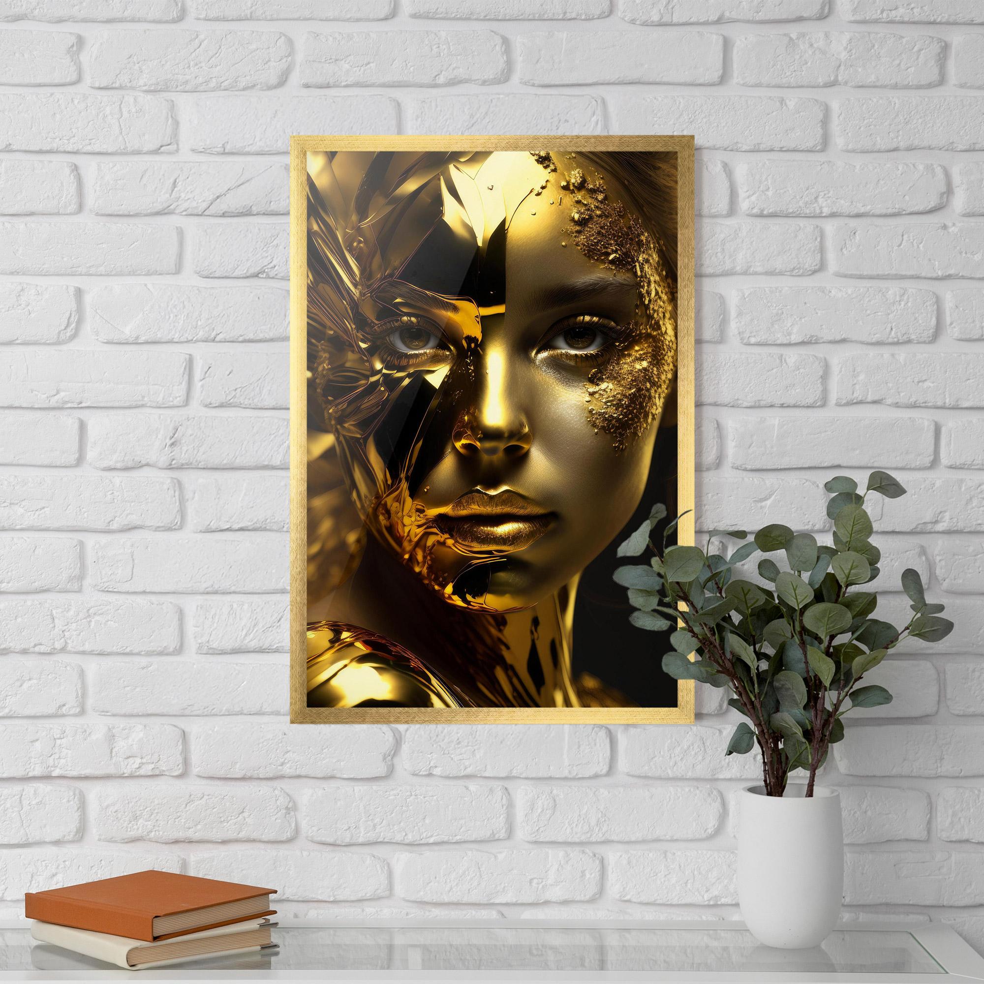 Plakat w Ramie Covered By Gold mockup 5