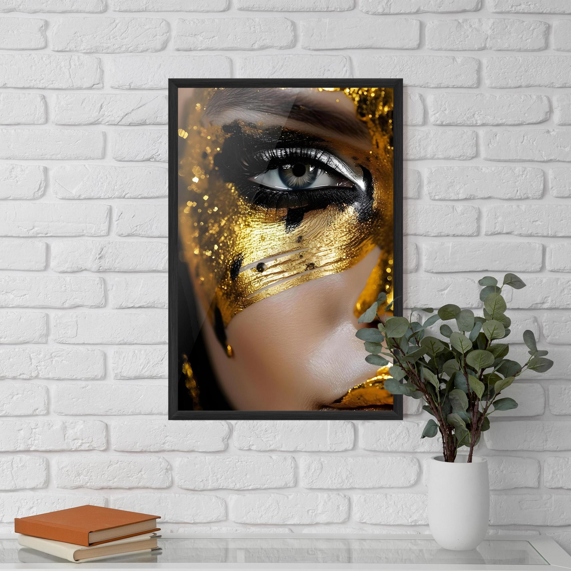 Plakat w Ramie Black Gold Eyeliner mockup 5