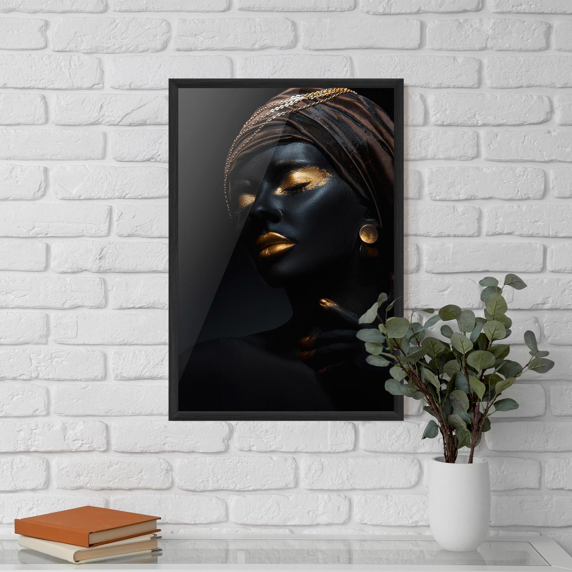 Plakat w Ramie Black Gold Skin mockup 5