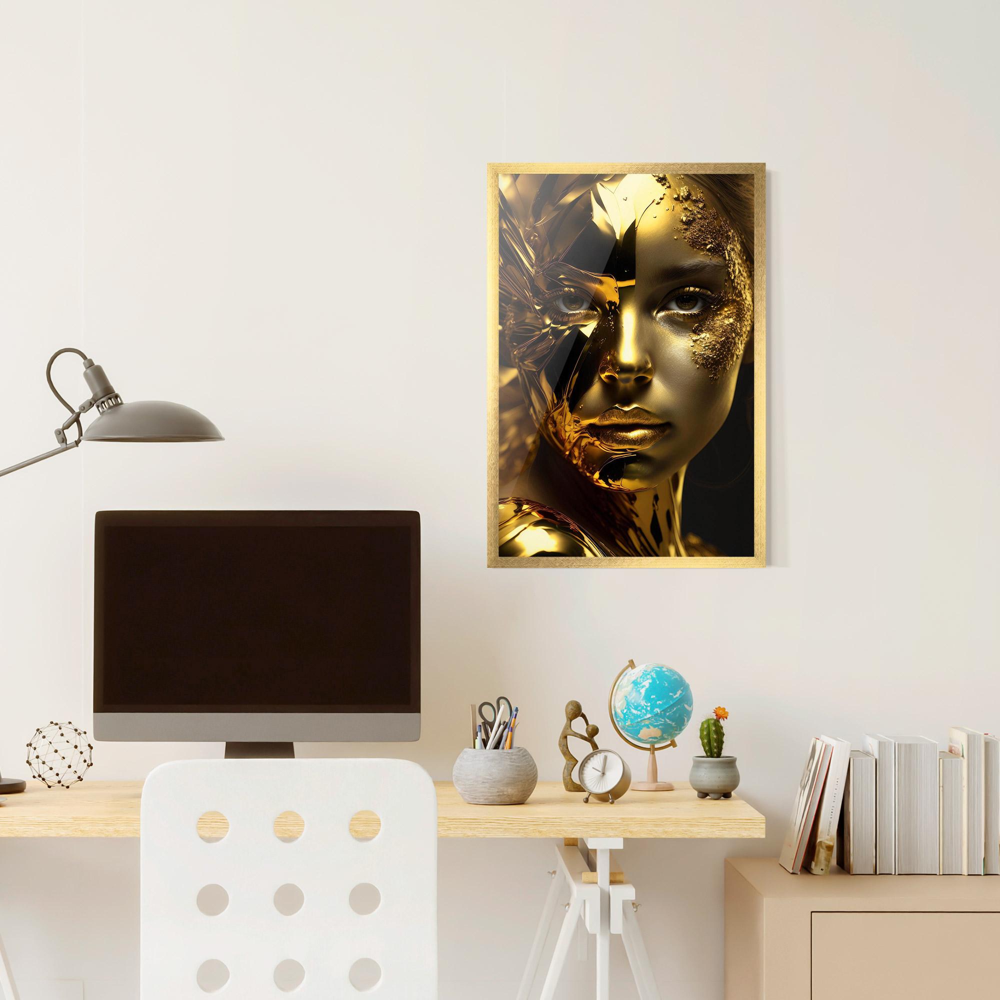 Plakat w Ramie Covered By Gold mockup 6