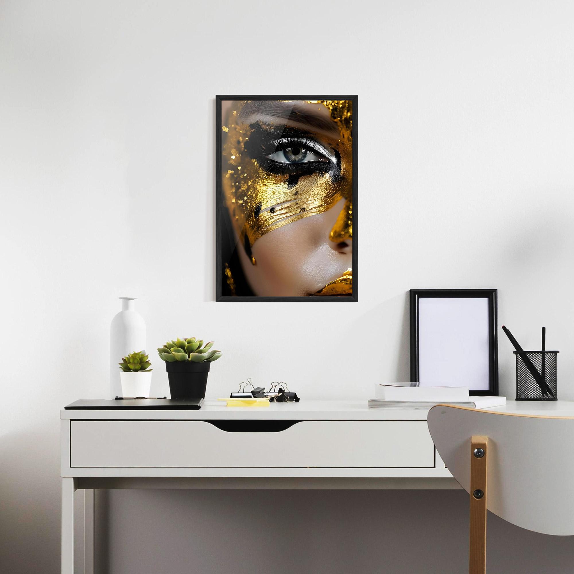 Plakat w Ramie Black Gold Eyeliner mockup 7
