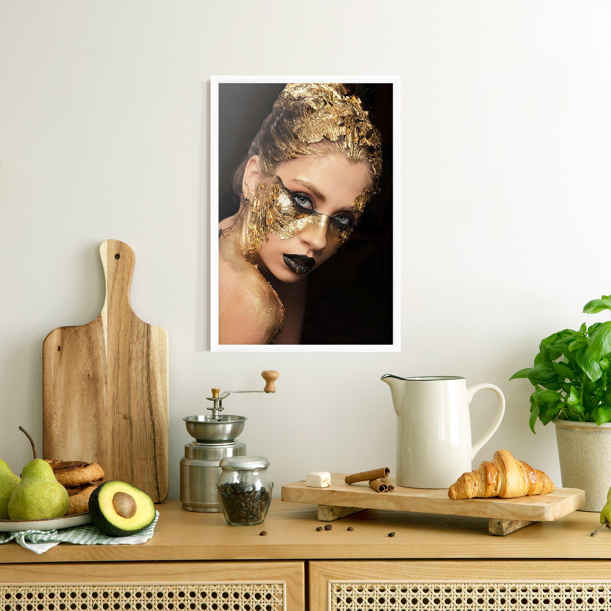 Plakat w Ramie Golden Foil Face mockup 8
