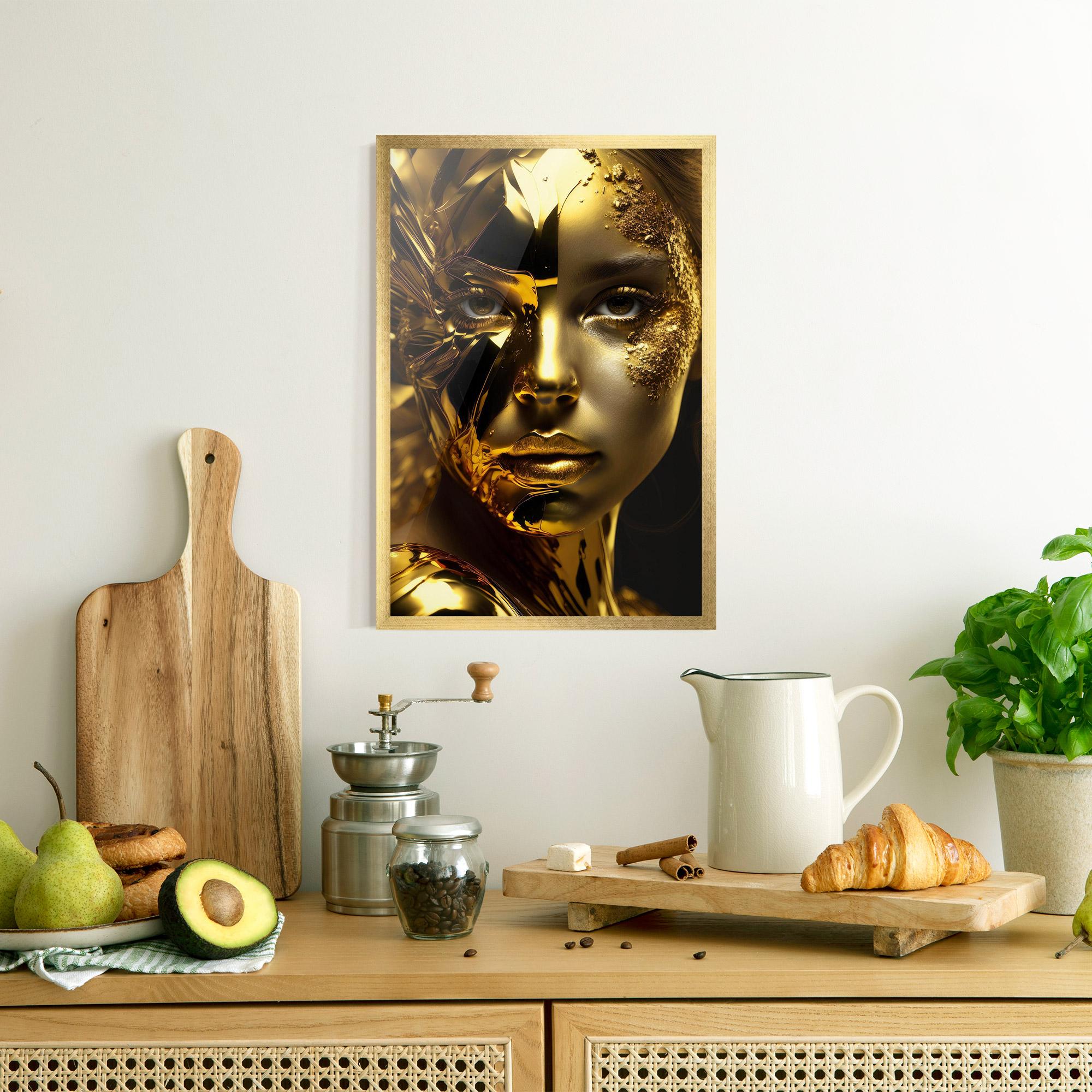Plakat w Ramie Covered By Gold mockup 8