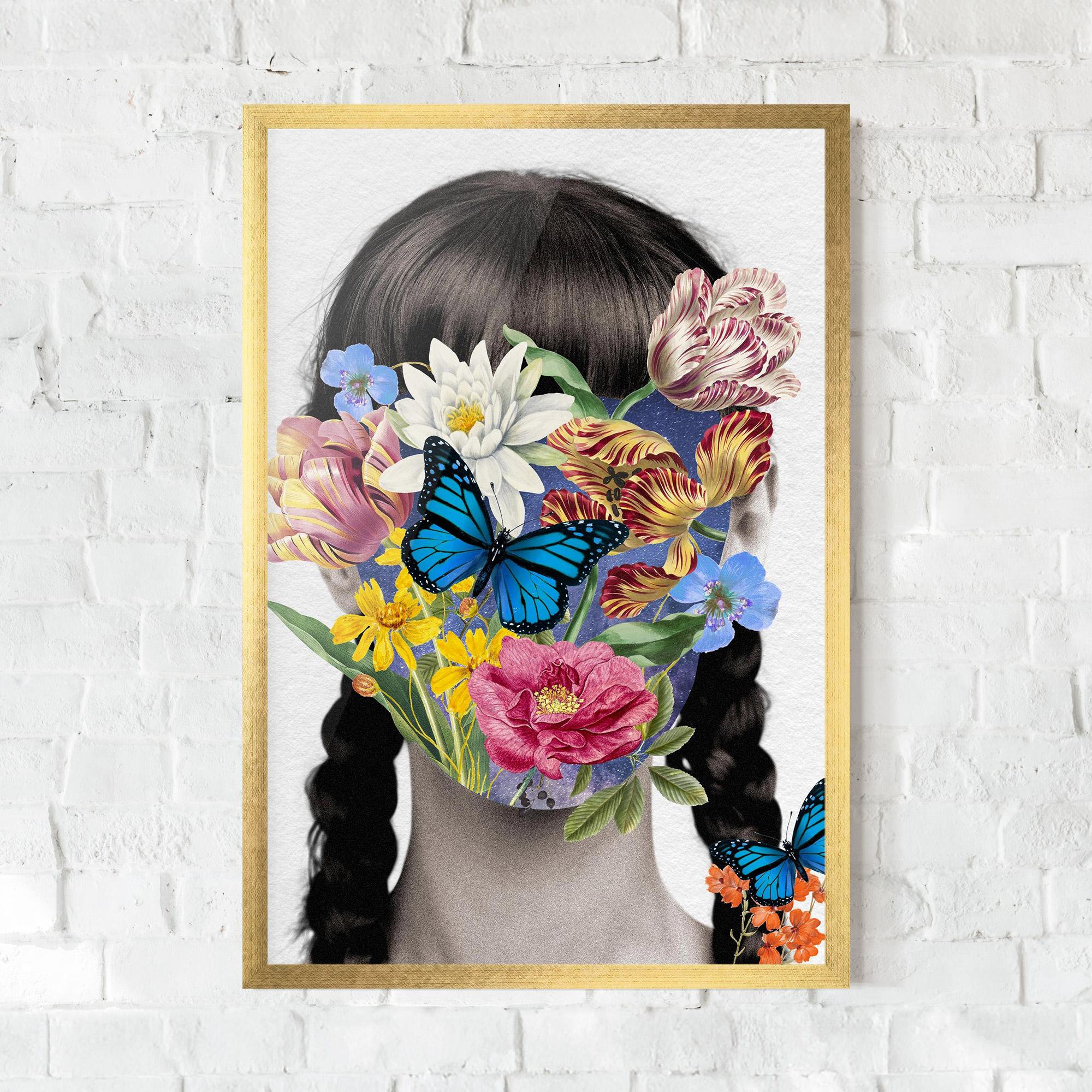 Plakat w Ramie Flower Face Woman mockup 0