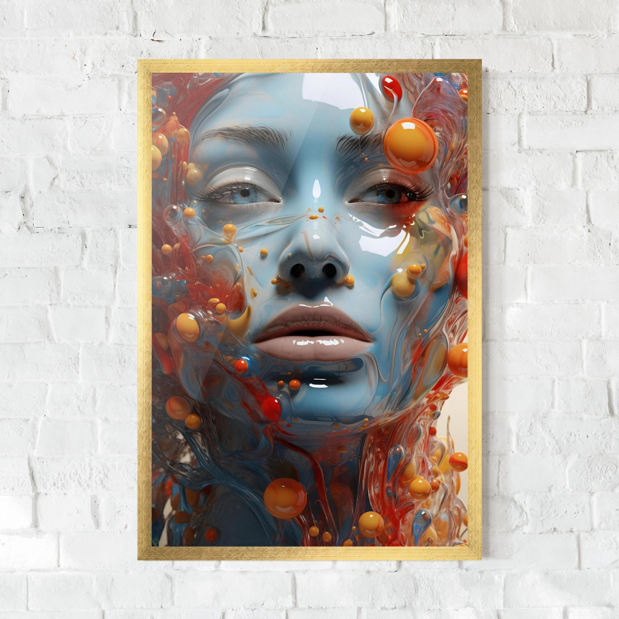 Plakat w Ramie Pretty Blue Face mockup 0