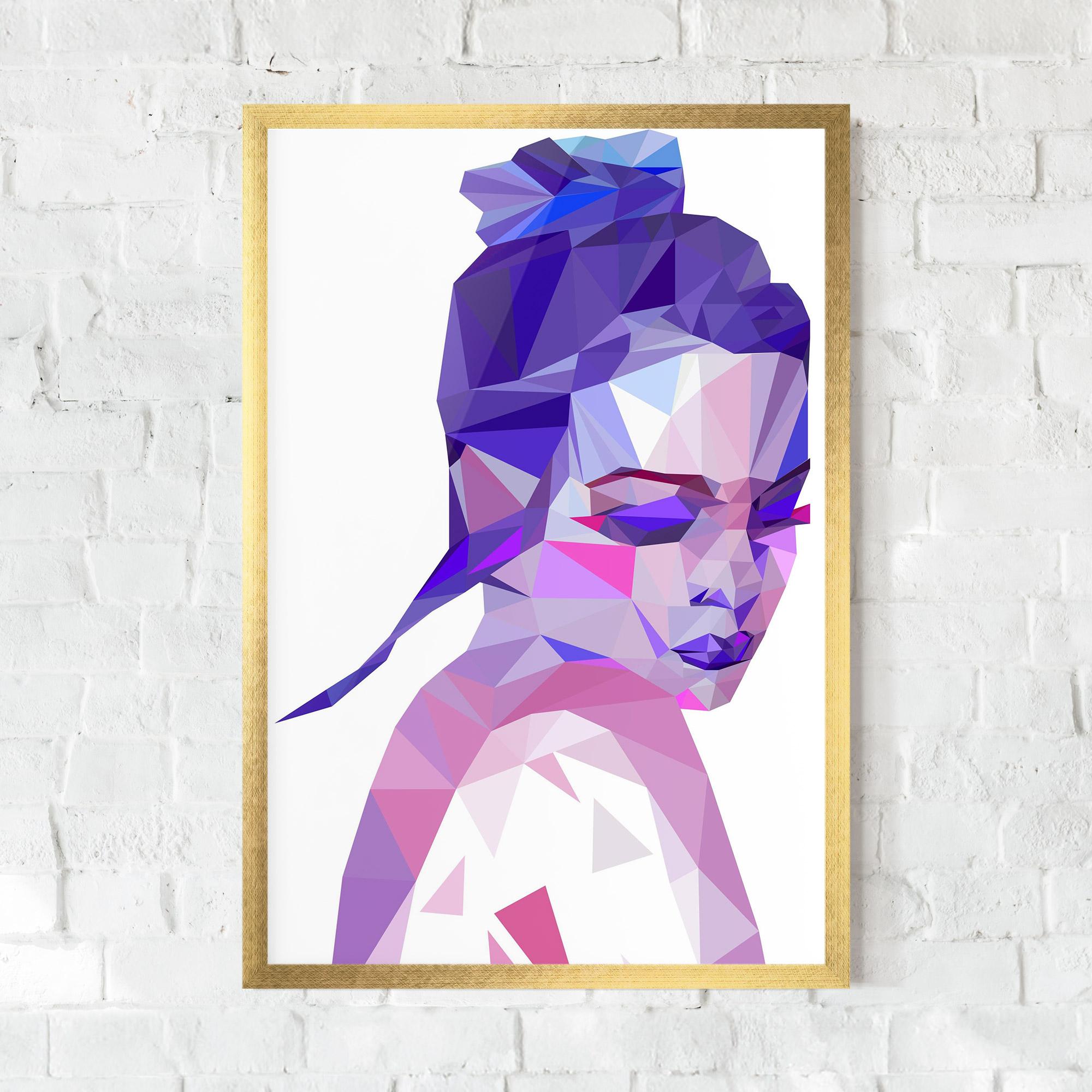 Plakat w Ramie Purple Poly Girl mockup 0