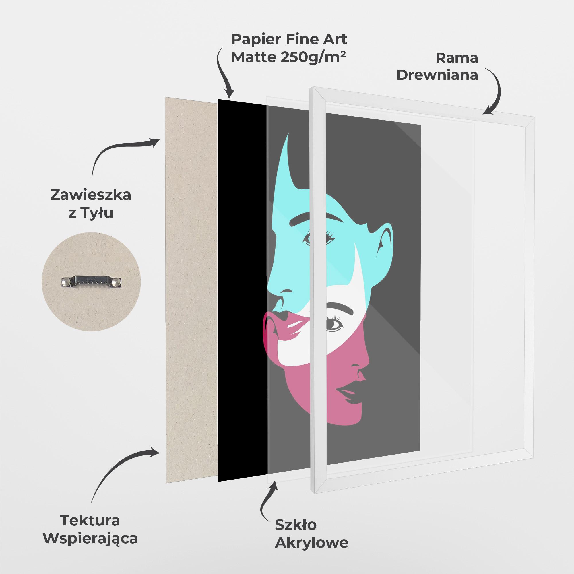 Plakat w Ramie Blue Pink Women mockup 1