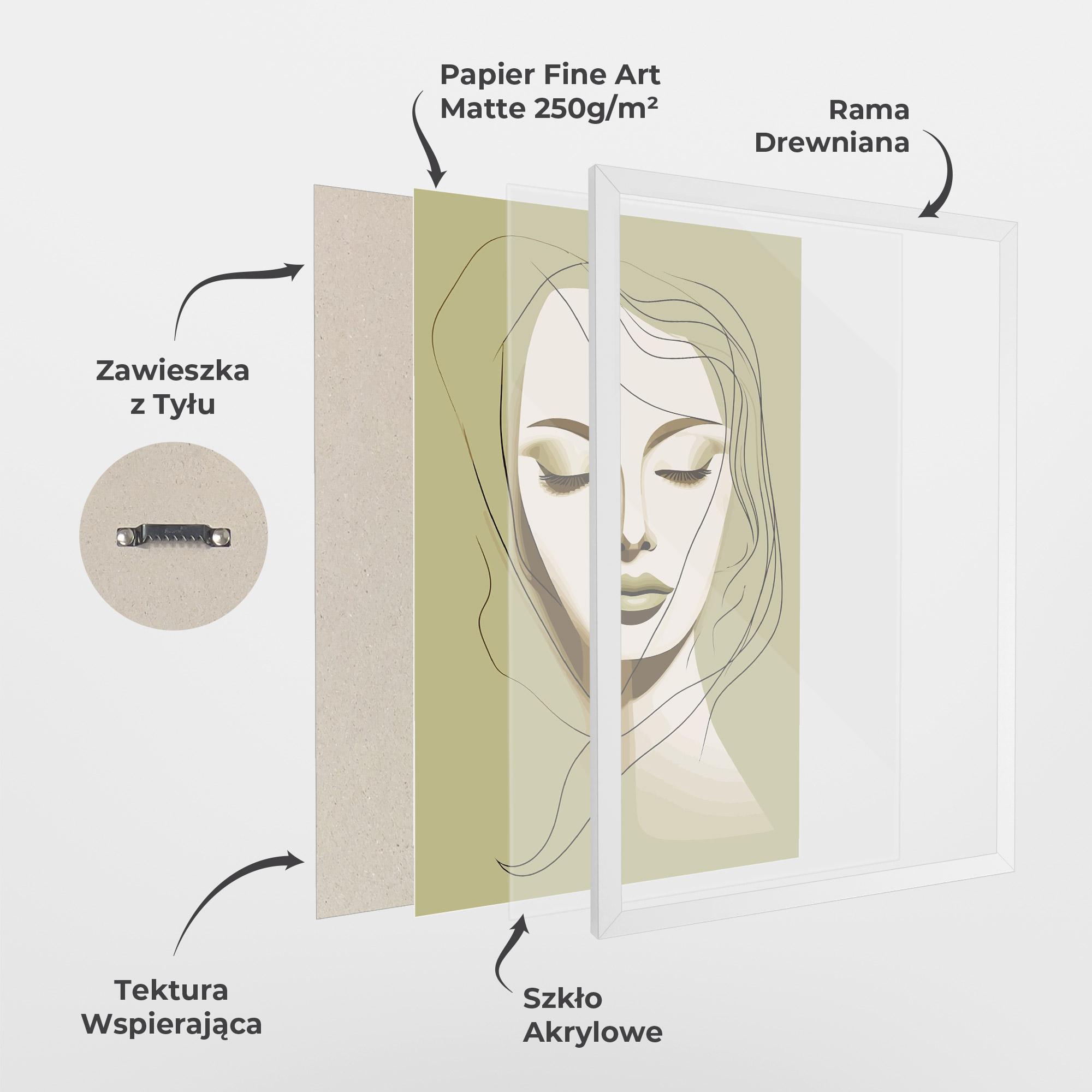 Plakat w Ramie Cream Womans Face mockup 1