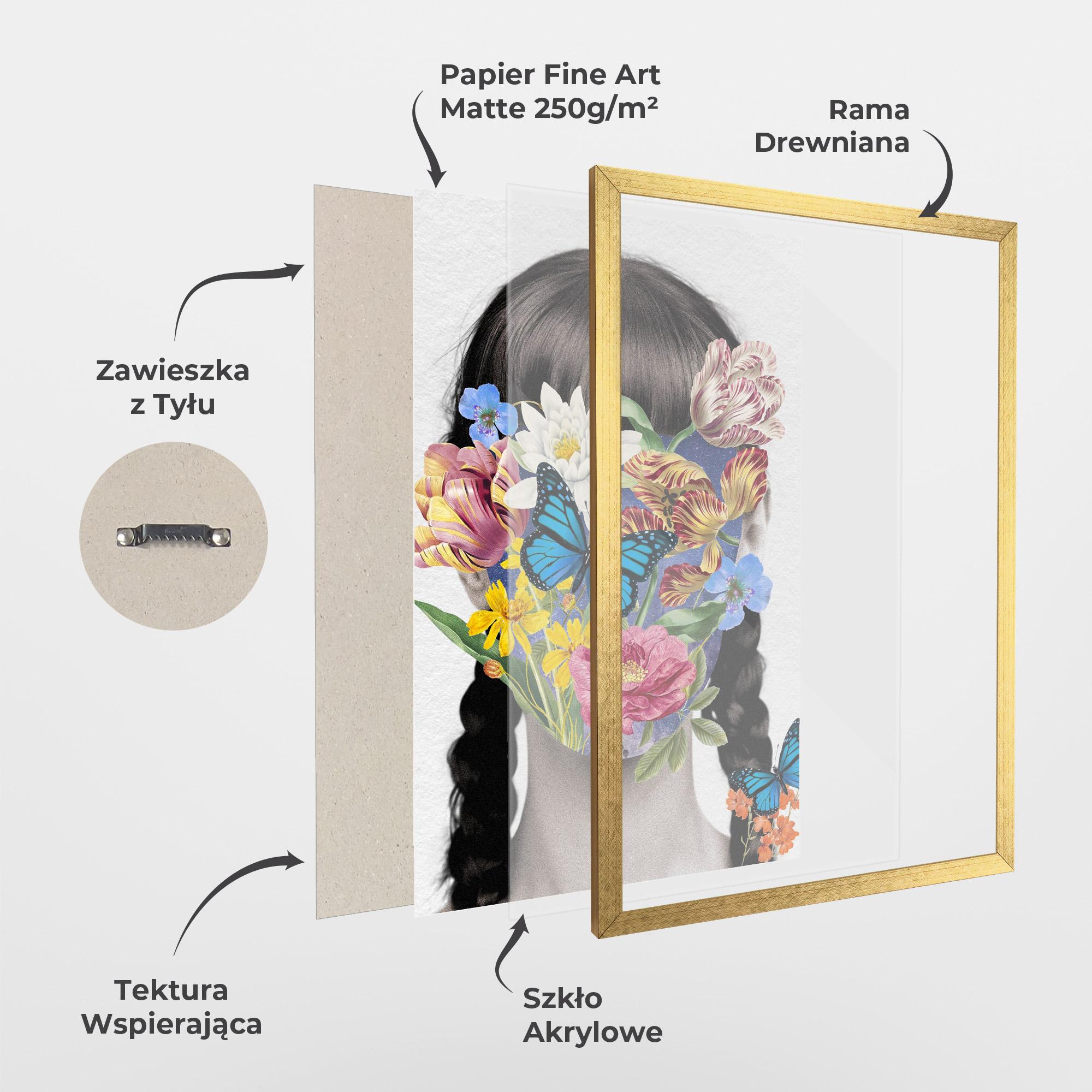Plakat w Ramie Flower Face Woman mockup 1