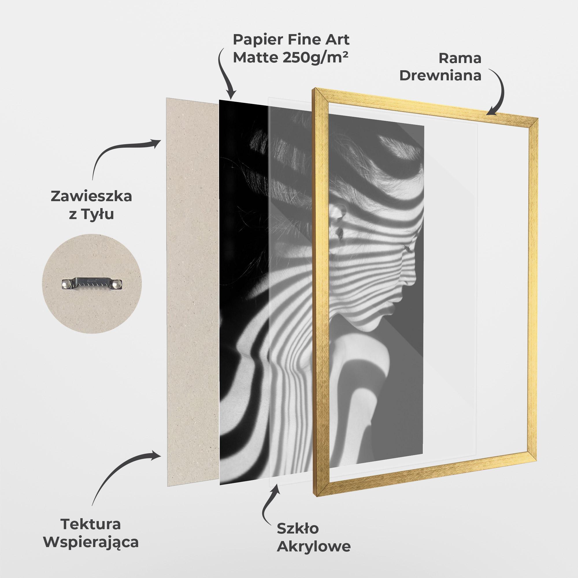 Plakat w Ramie Zebra Stripes Woman mockup 1