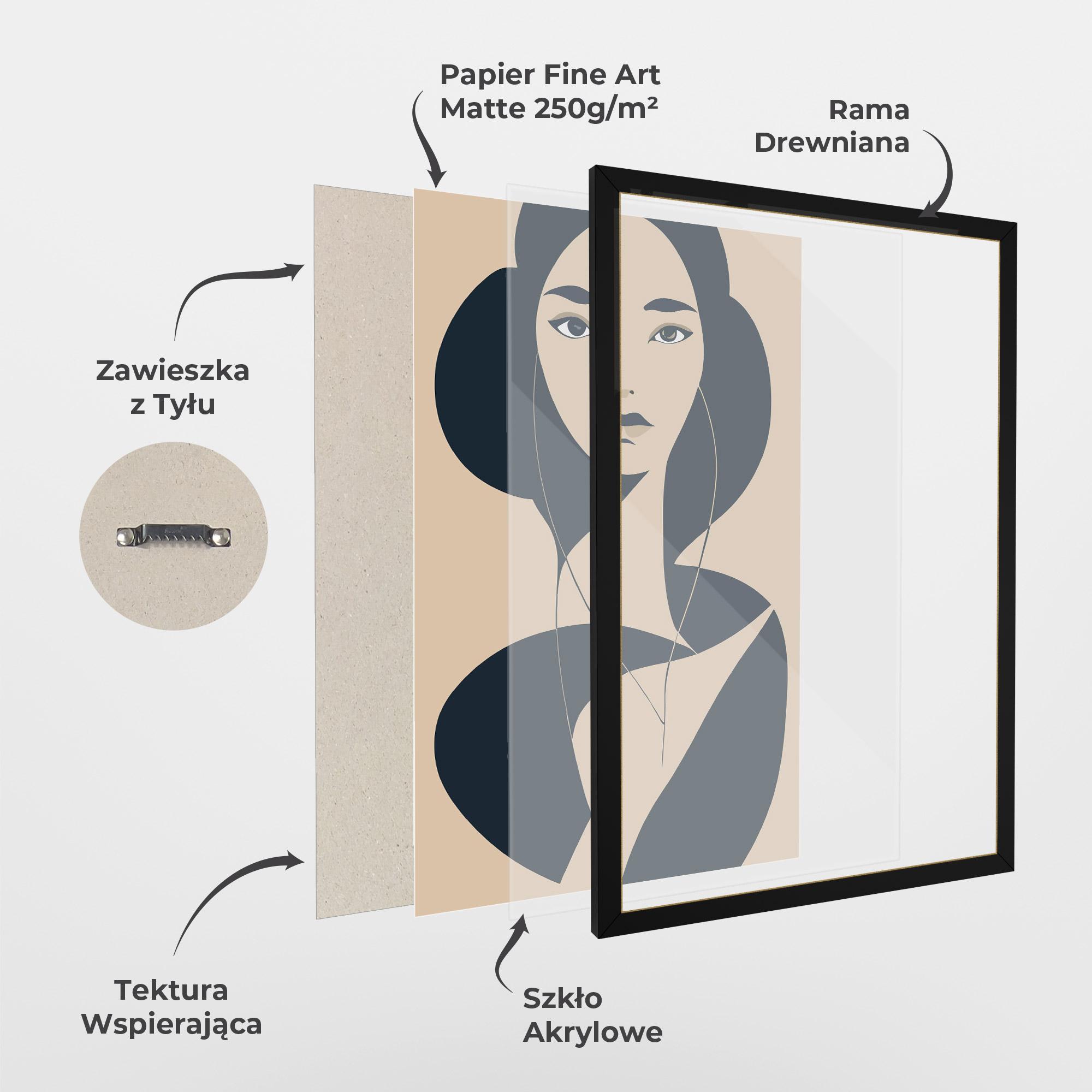 Plakat w Ramie Cream Blue Woman mockup 1