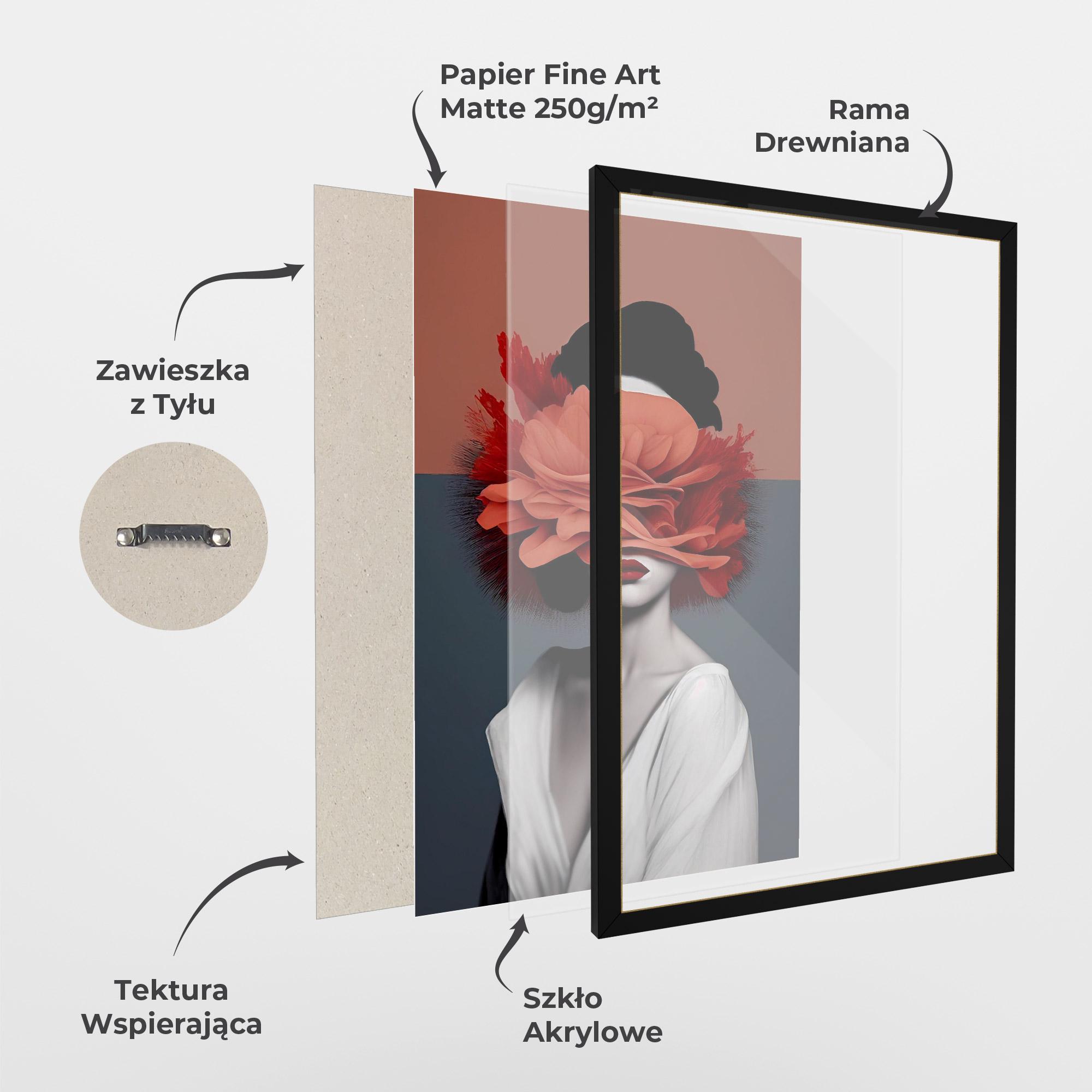 Plakat w Ramie Red Flower Woman mockup 1