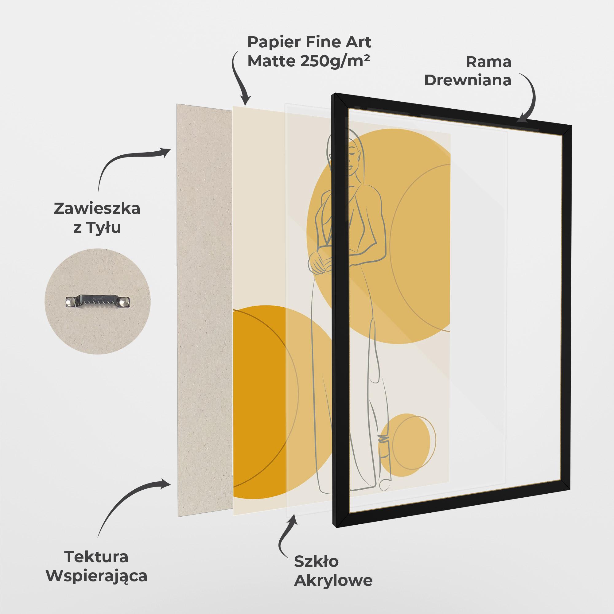 Plakat w Ramie Yellow Circle Lady mockup 1