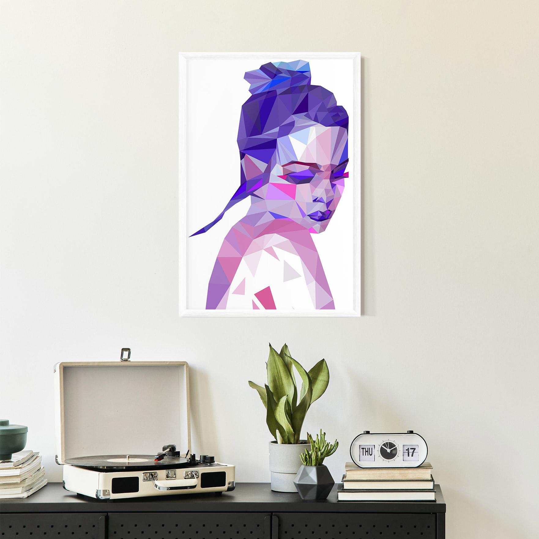Plakat w Ramie Purple Poly Girl mockup 2