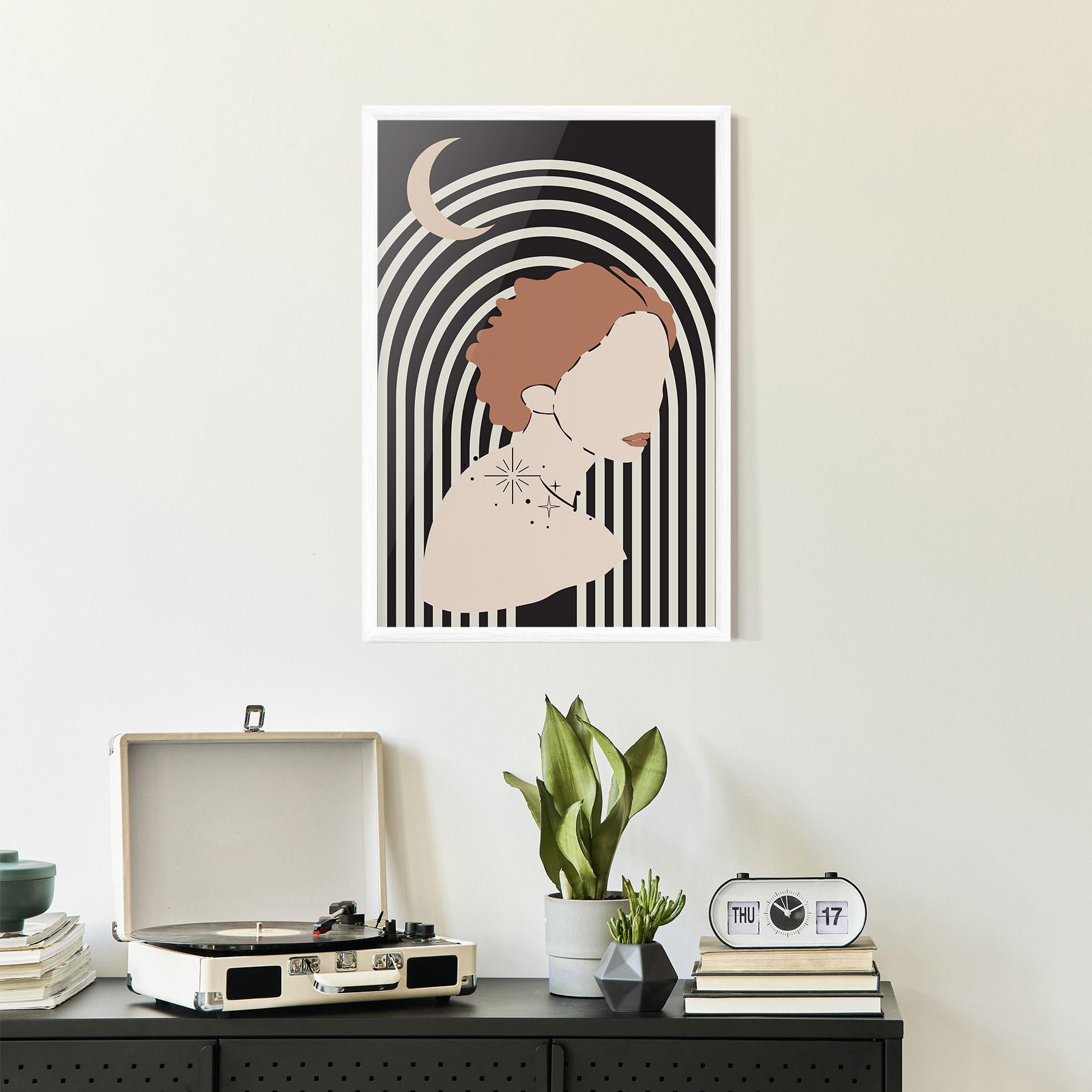 Plakat w Ramie Woman Orange Lips mockup 2