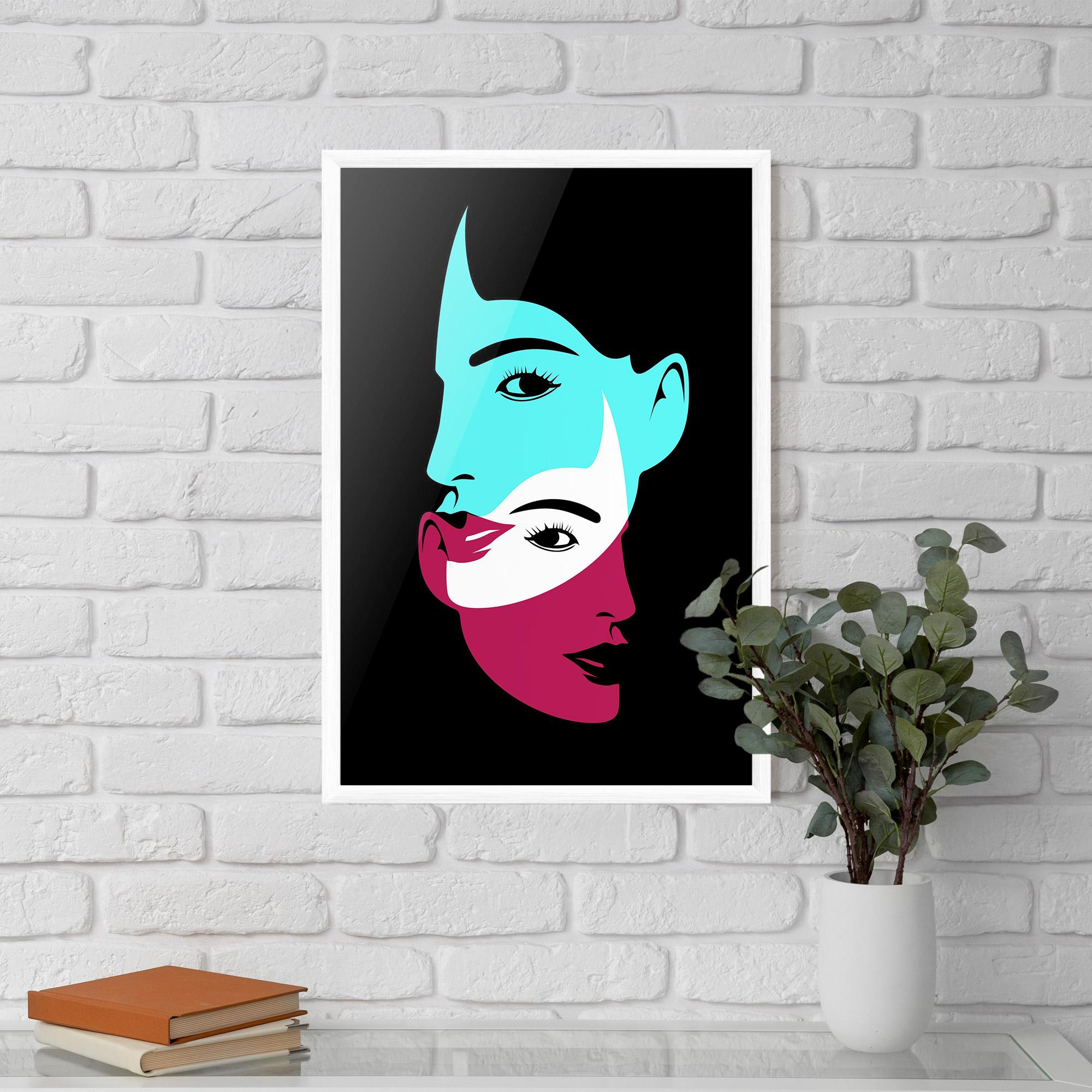 Plakat w Ramie Blue Pink Women mockup 5