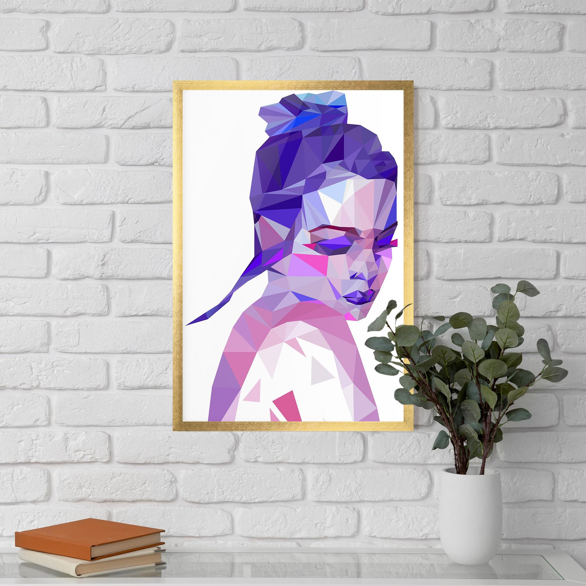 Plakat w Ramie Purple Poly Girl mockup 5