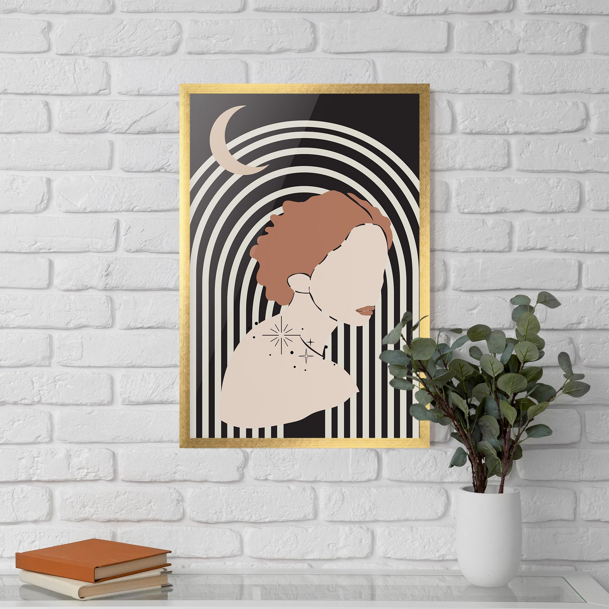 Plakat w Ramie Woman Orange Lips mockup 5