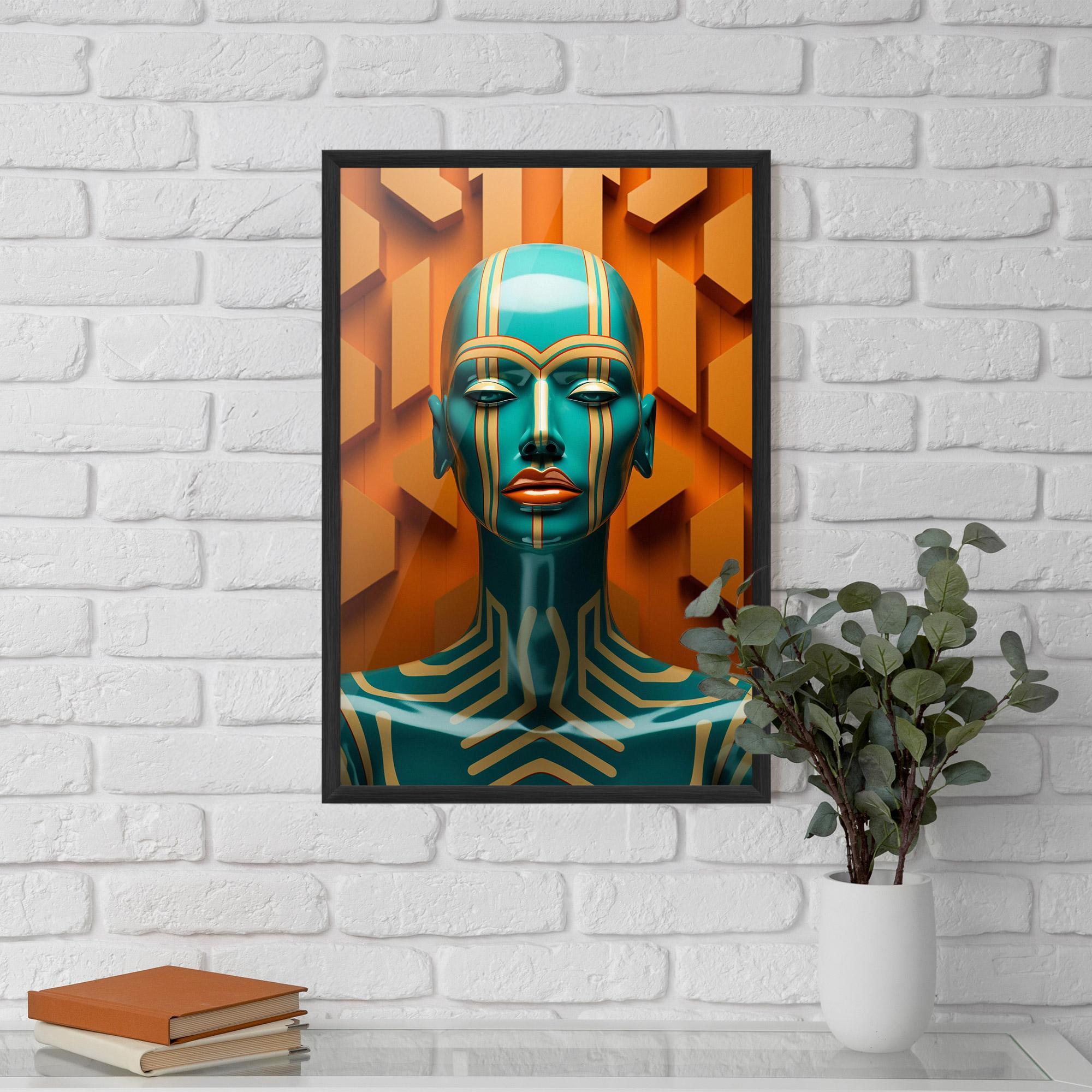 Plakat w Ramie Abstract Blue Woman mockup 5
