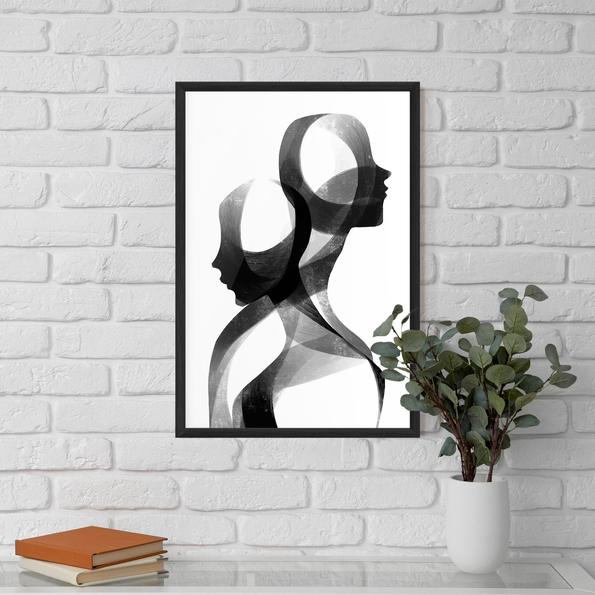 Plakat w Ramie Abstract Grey Couple mockup 5