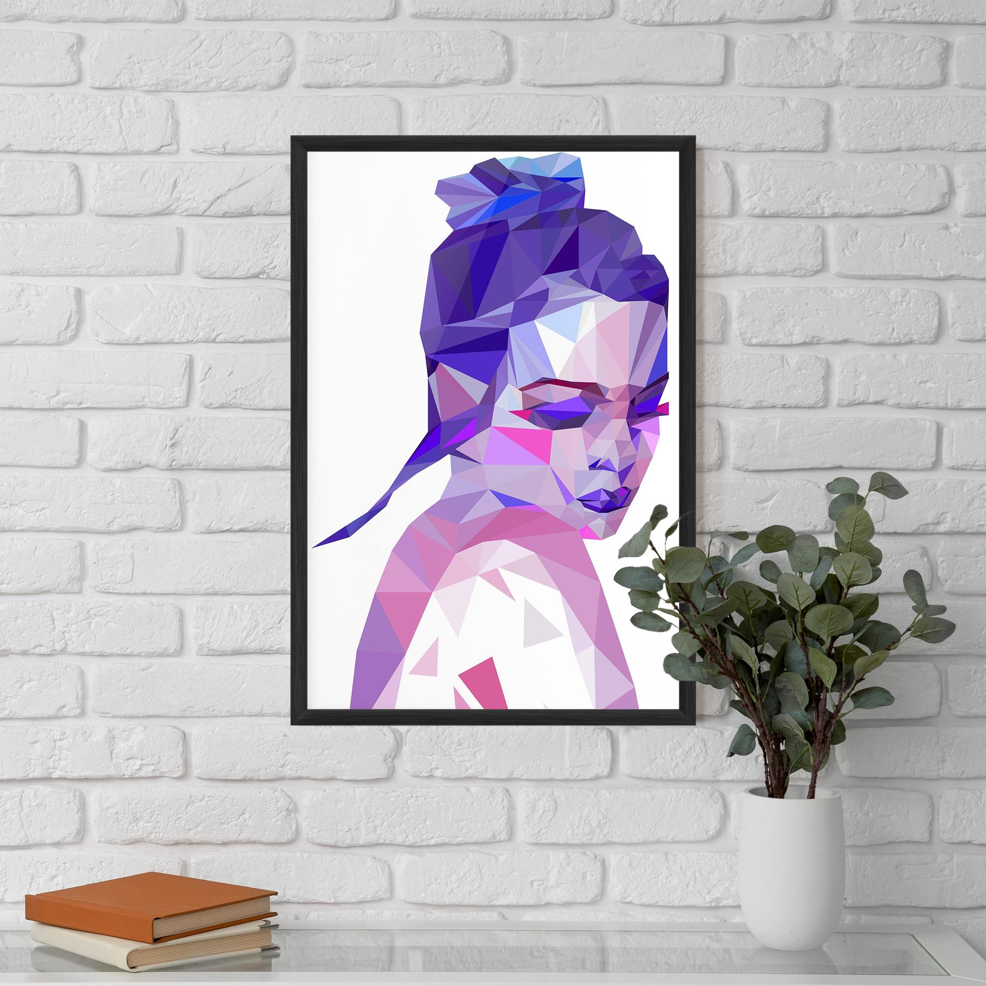 Plakat w Ramie Purple Poly Girl mockup 5