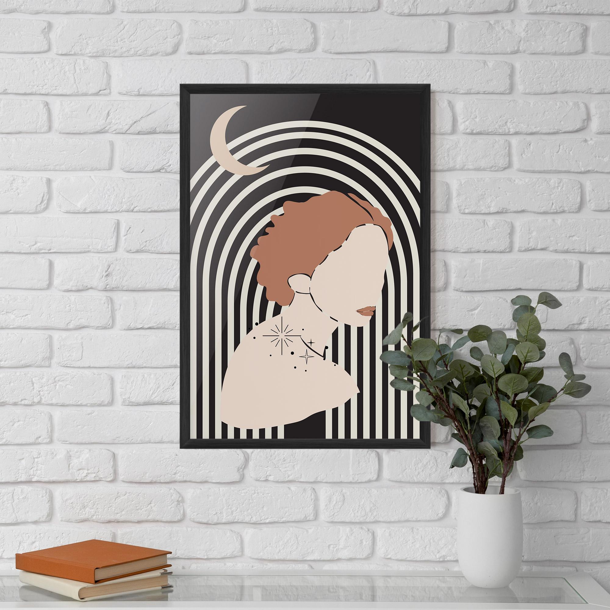 Plakat w Ramie Woman Orange Lips mockup 5