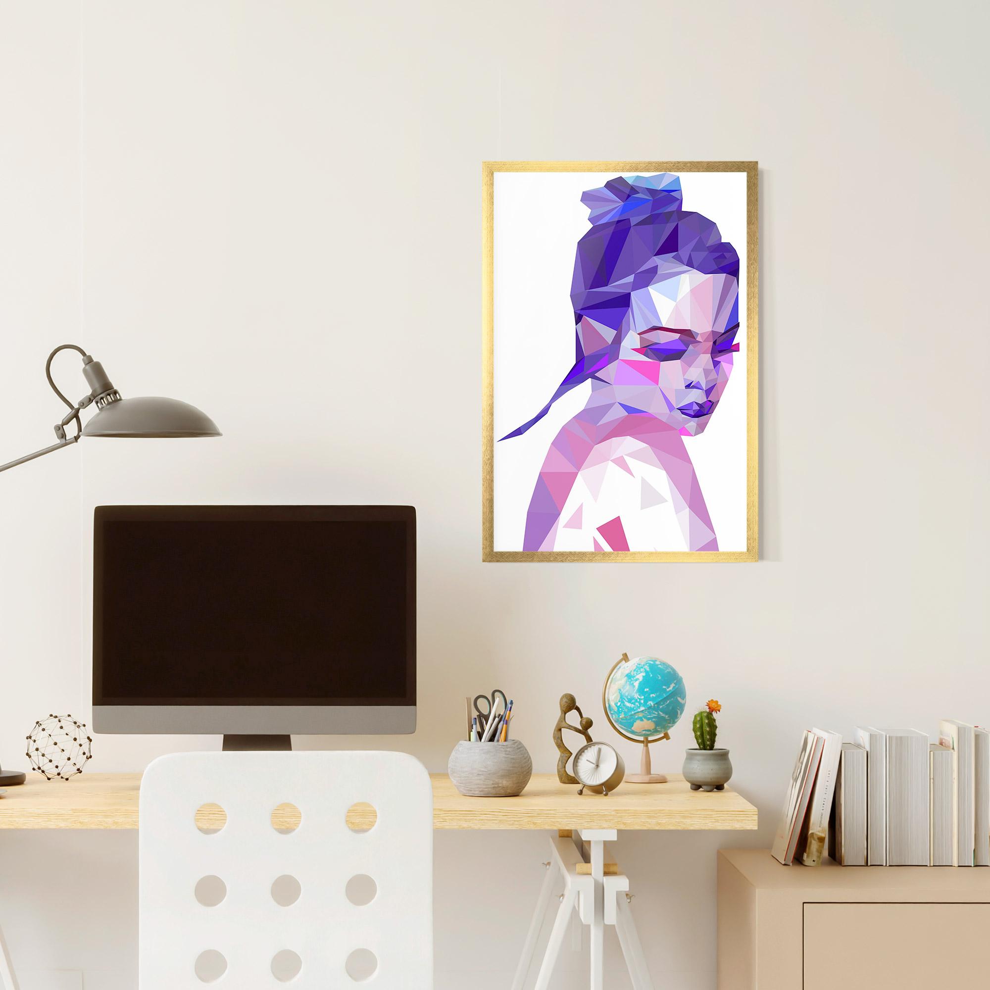 Plakat w Ramie Purple Poly Girl mockup 6