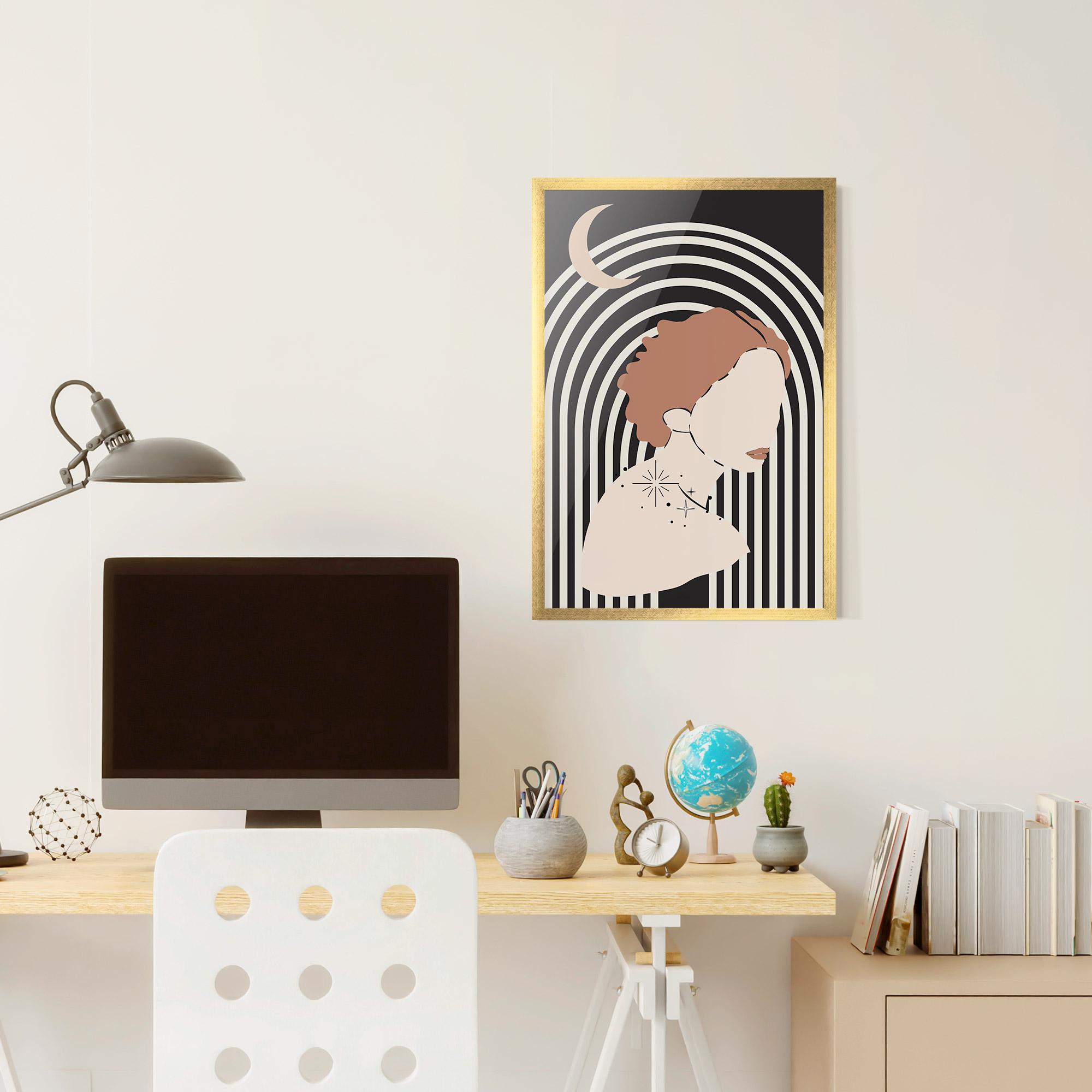 Plakat w Ramie Woman Orange Lips mockup 6