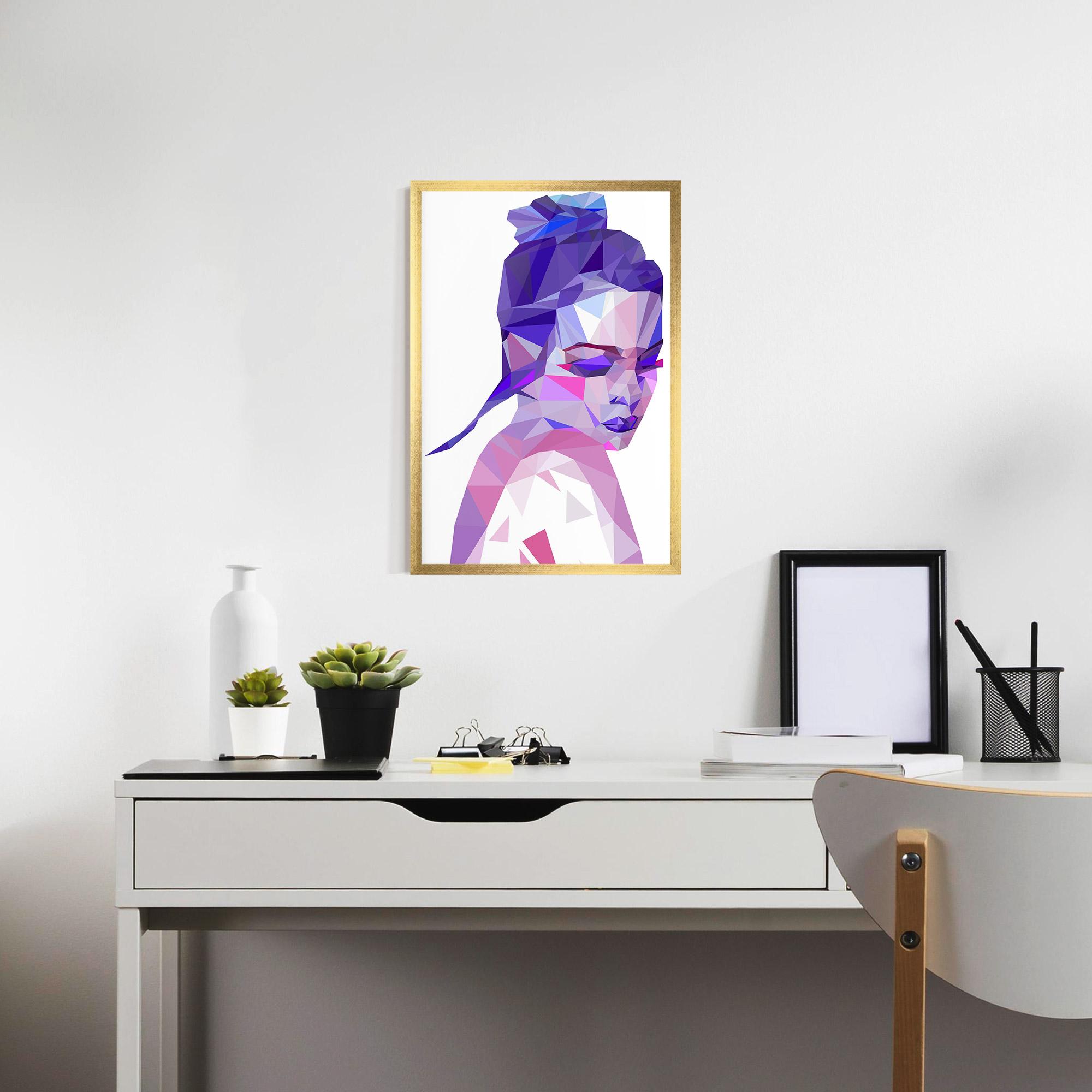 Plakat w Ramie Purple Poly Girl mockup 7