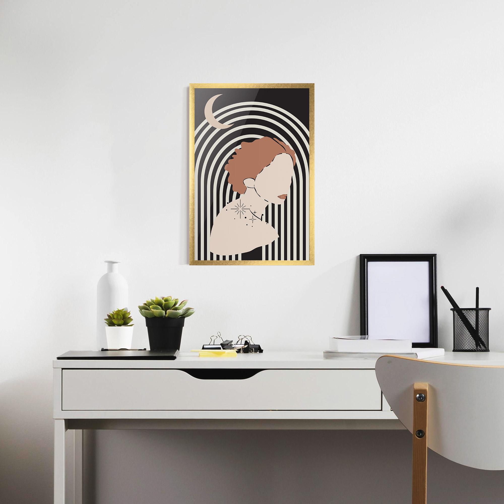 Plakat w Ramie Woman Orange Lips mockup 7