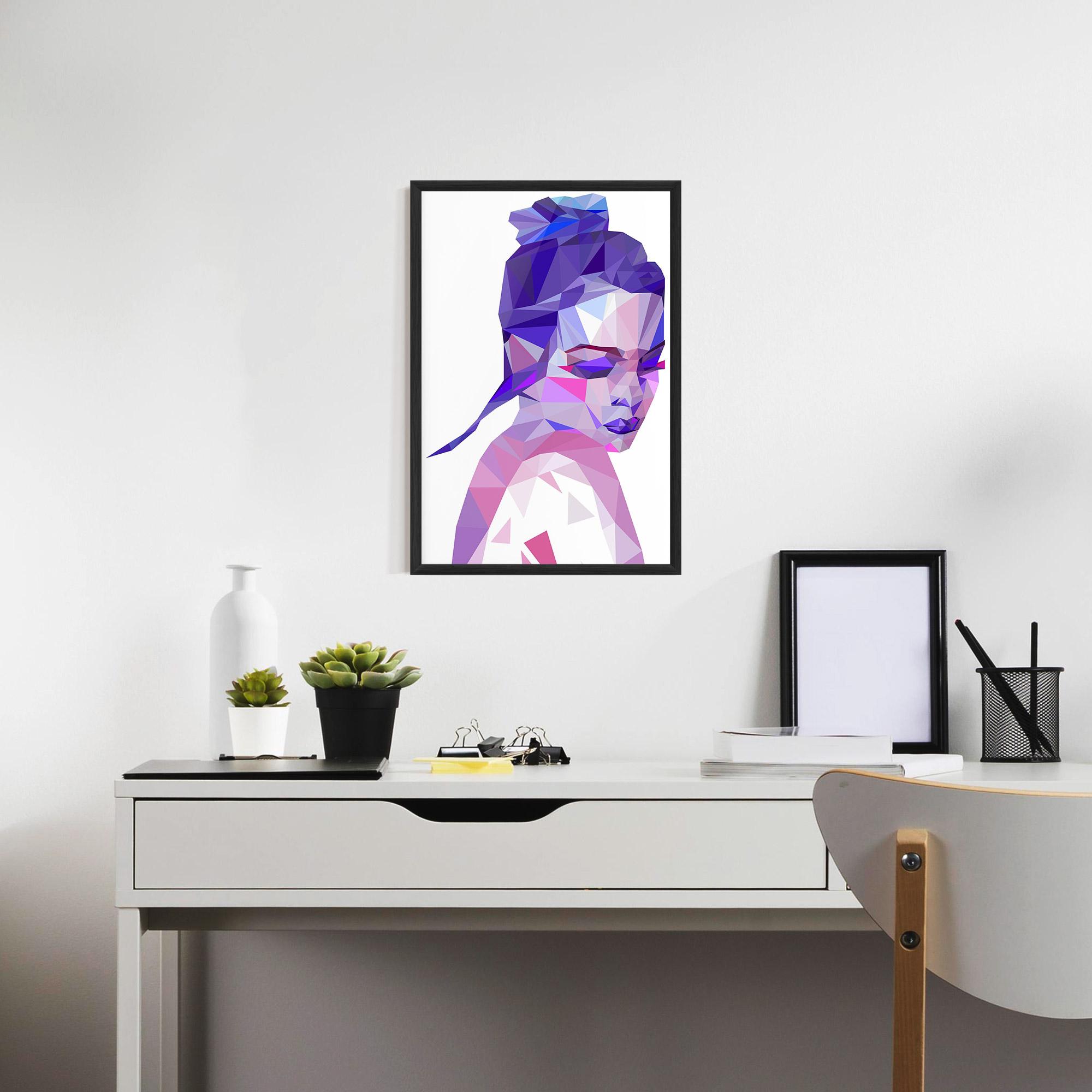 Plakat w Ramie Purple Poly Girl mockup 7