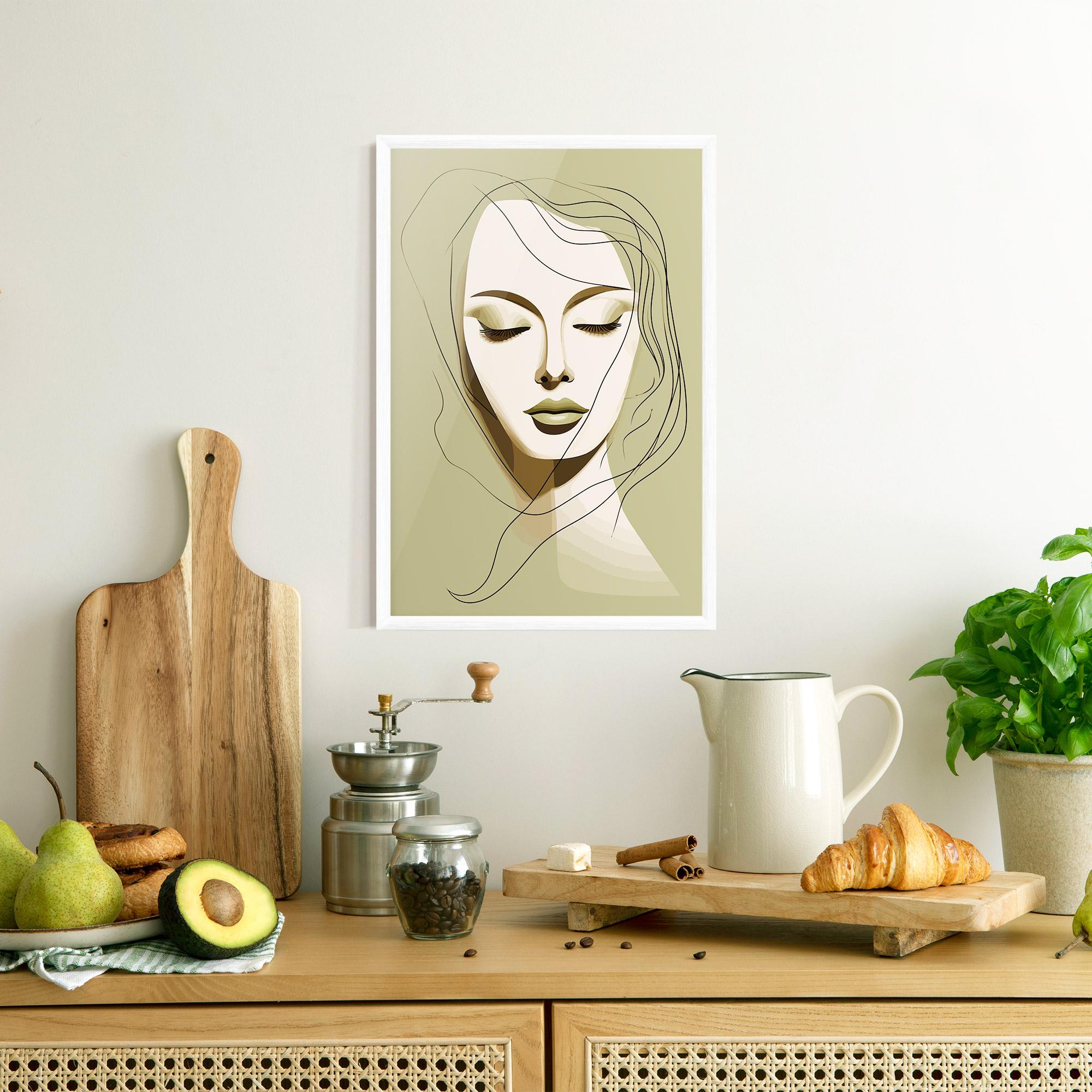 Plakat w Ramie Cream Womans Face mockup 8