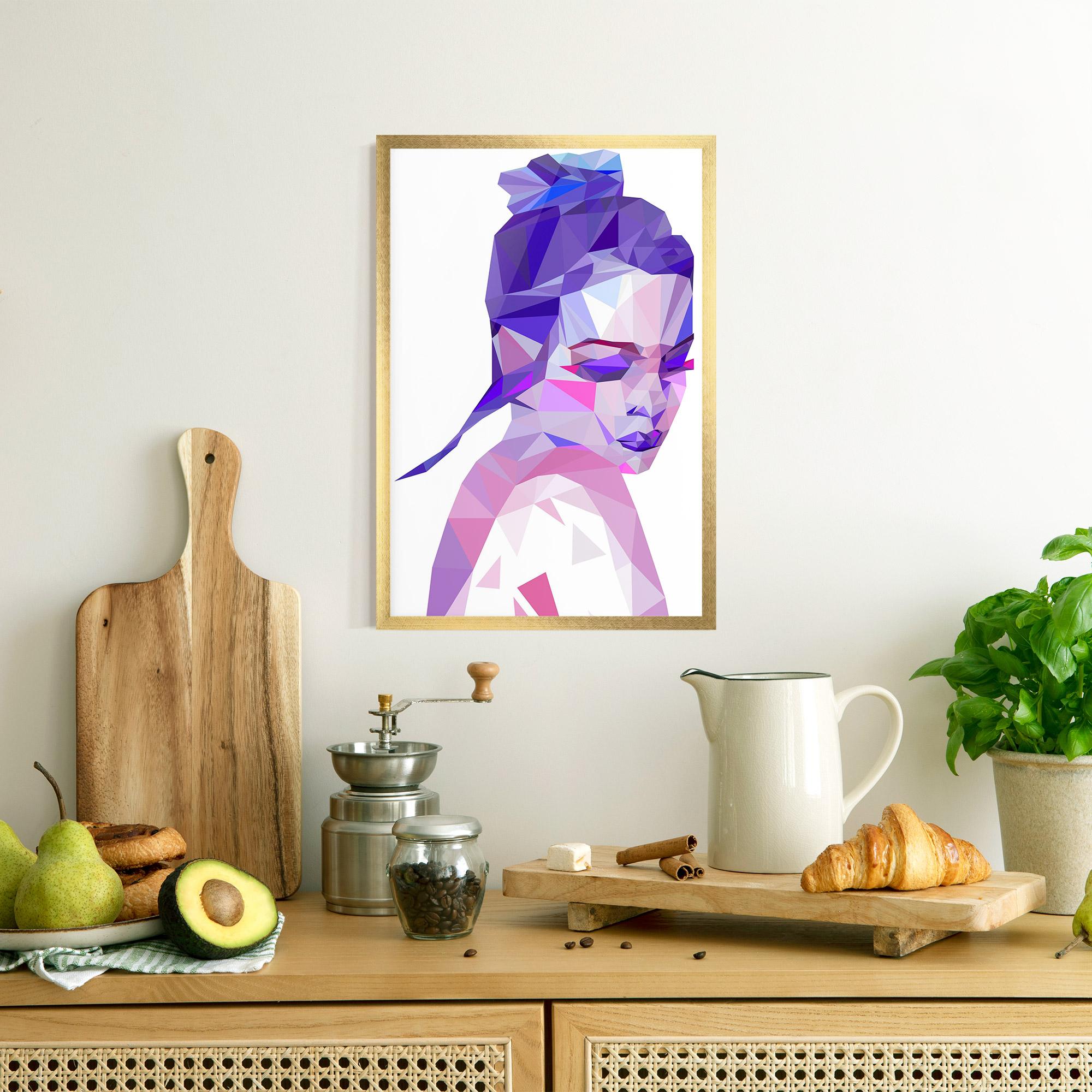 Plakat w Ramie Purple Poly Girl mockup 8