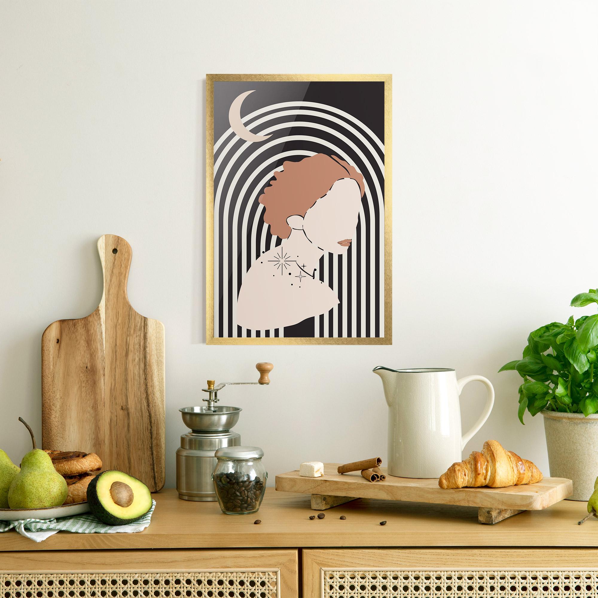 Plakat w Ramie Woman Orange Lips mockup 8