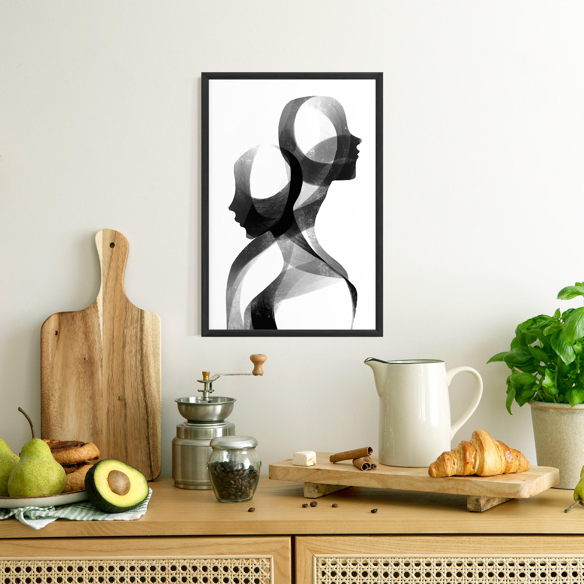 Plakat w Ramie Abstract Grey Couple mockup 8