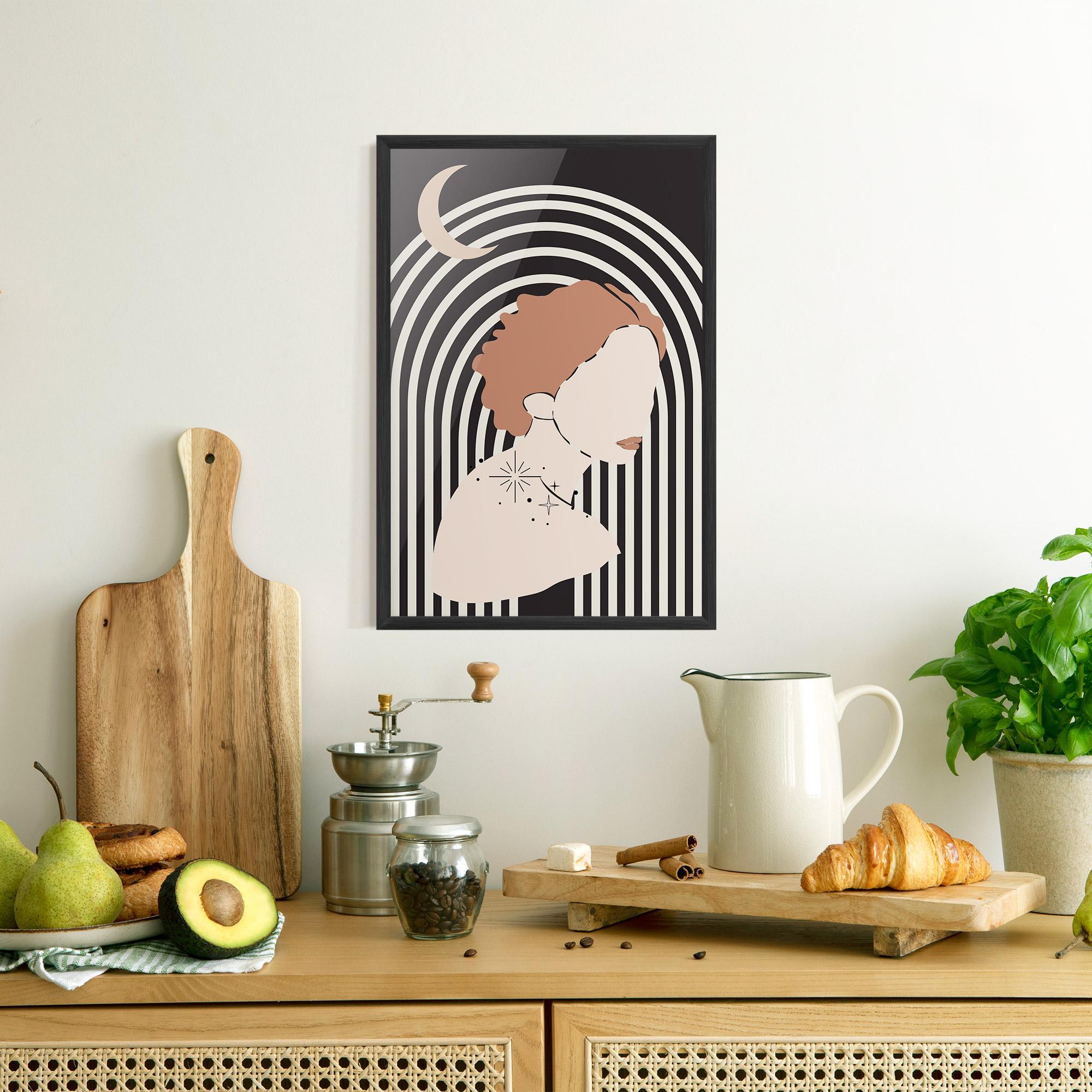 Plakat w Ramie Woman Orange Lips mockup 8