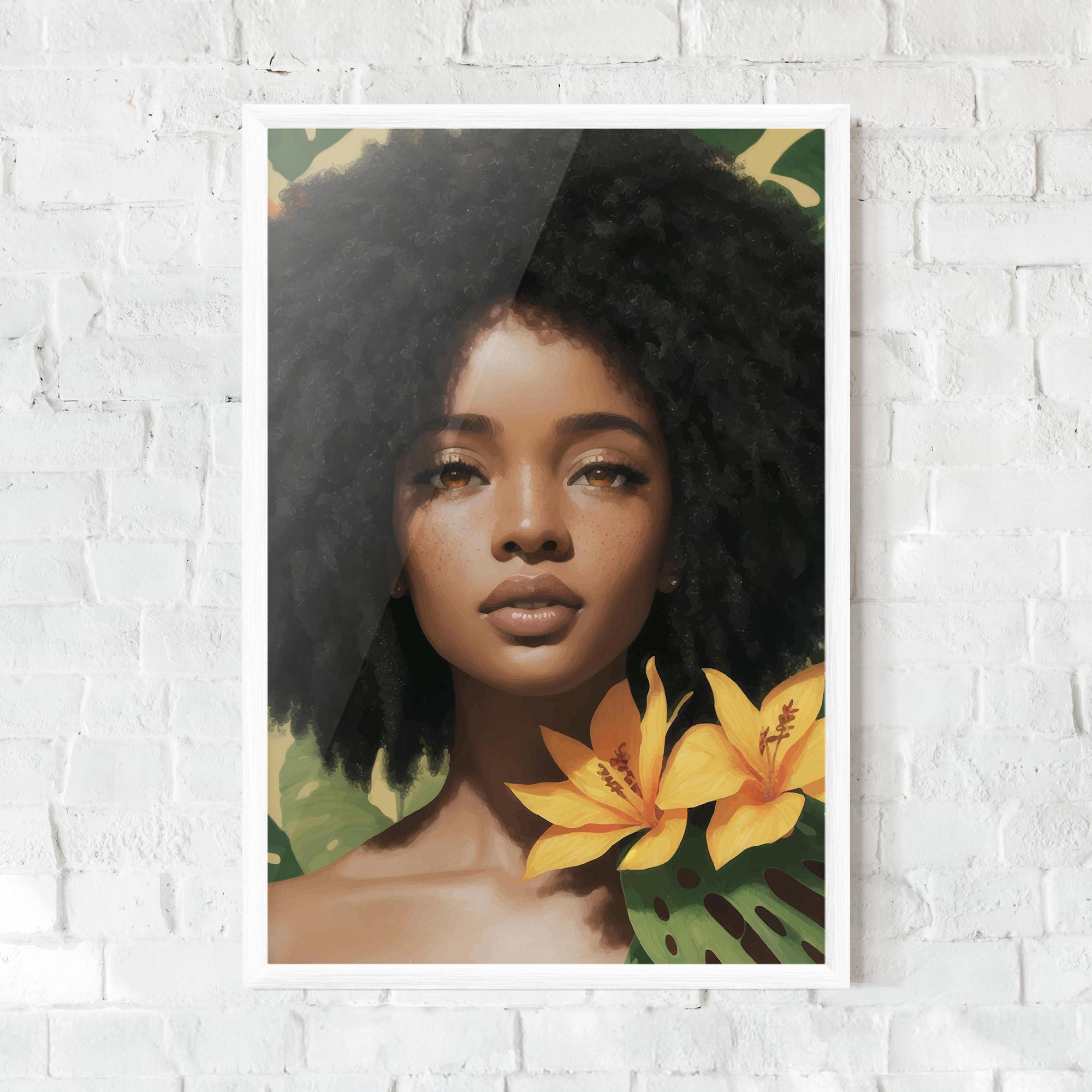 Plakat w Ramie Beautiful African Girl mockup 0
