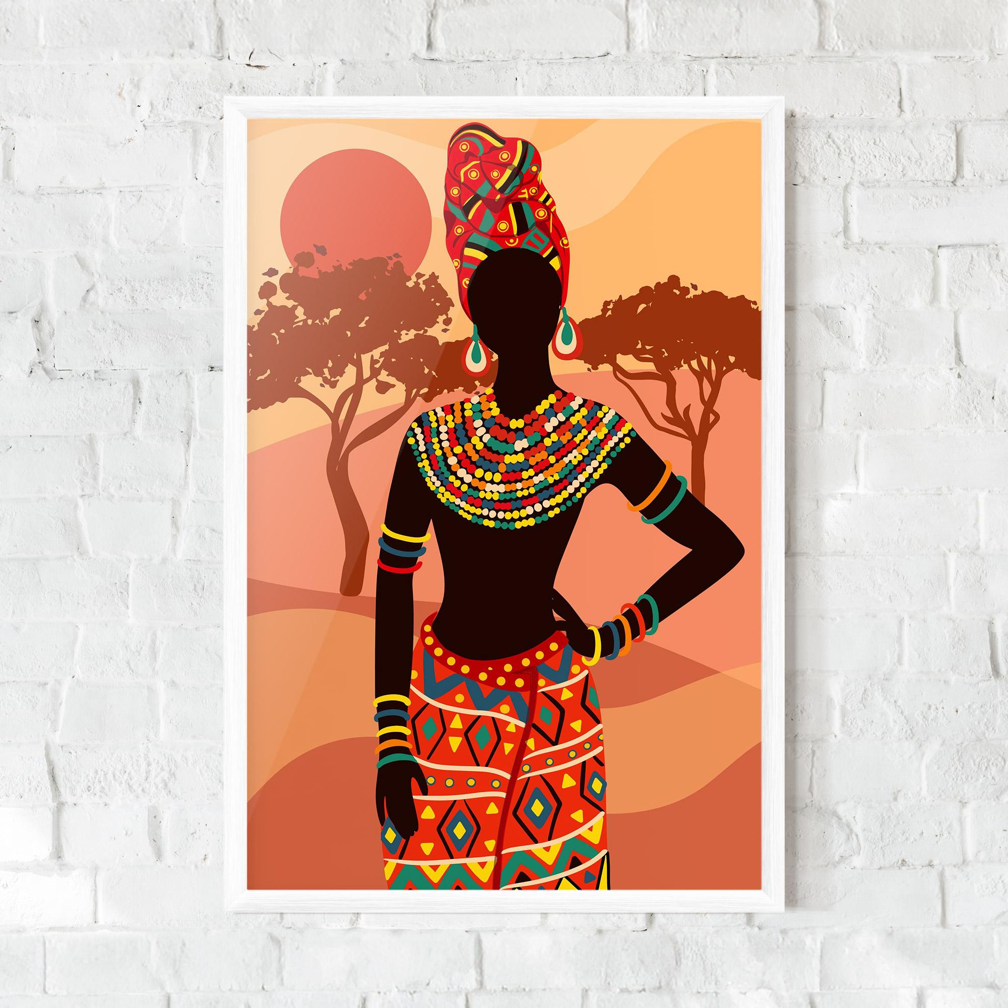 Plakat w Ramie Ethnic African Color mockup 0