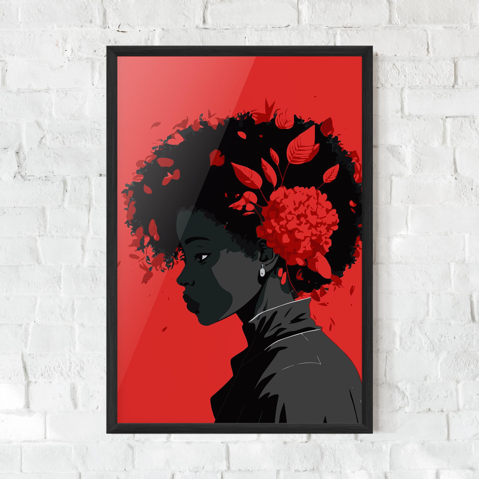 Plakat w Ramie African Red Flower mockup 0