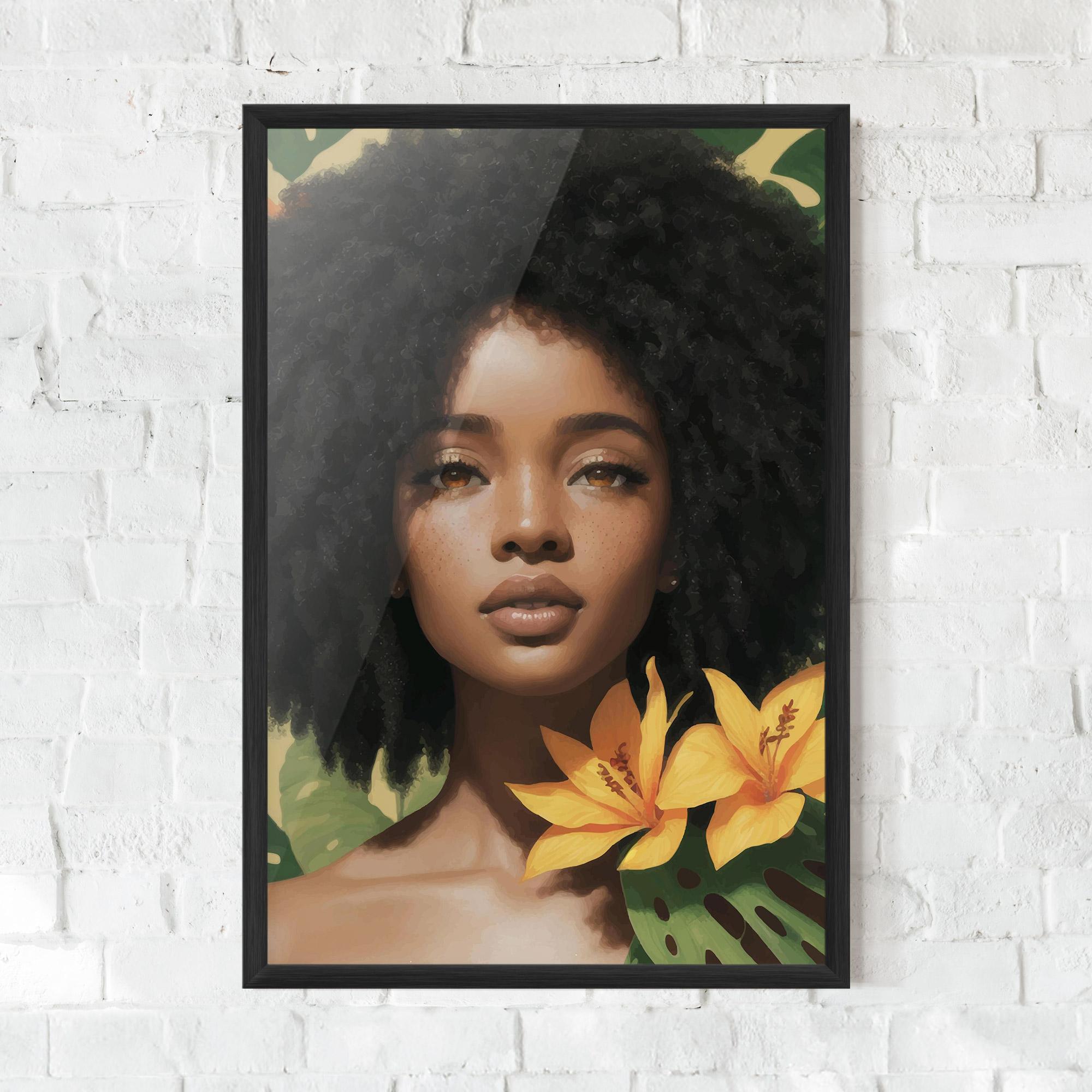 Plakat w Ramie Beautiful African Girl mockup 0