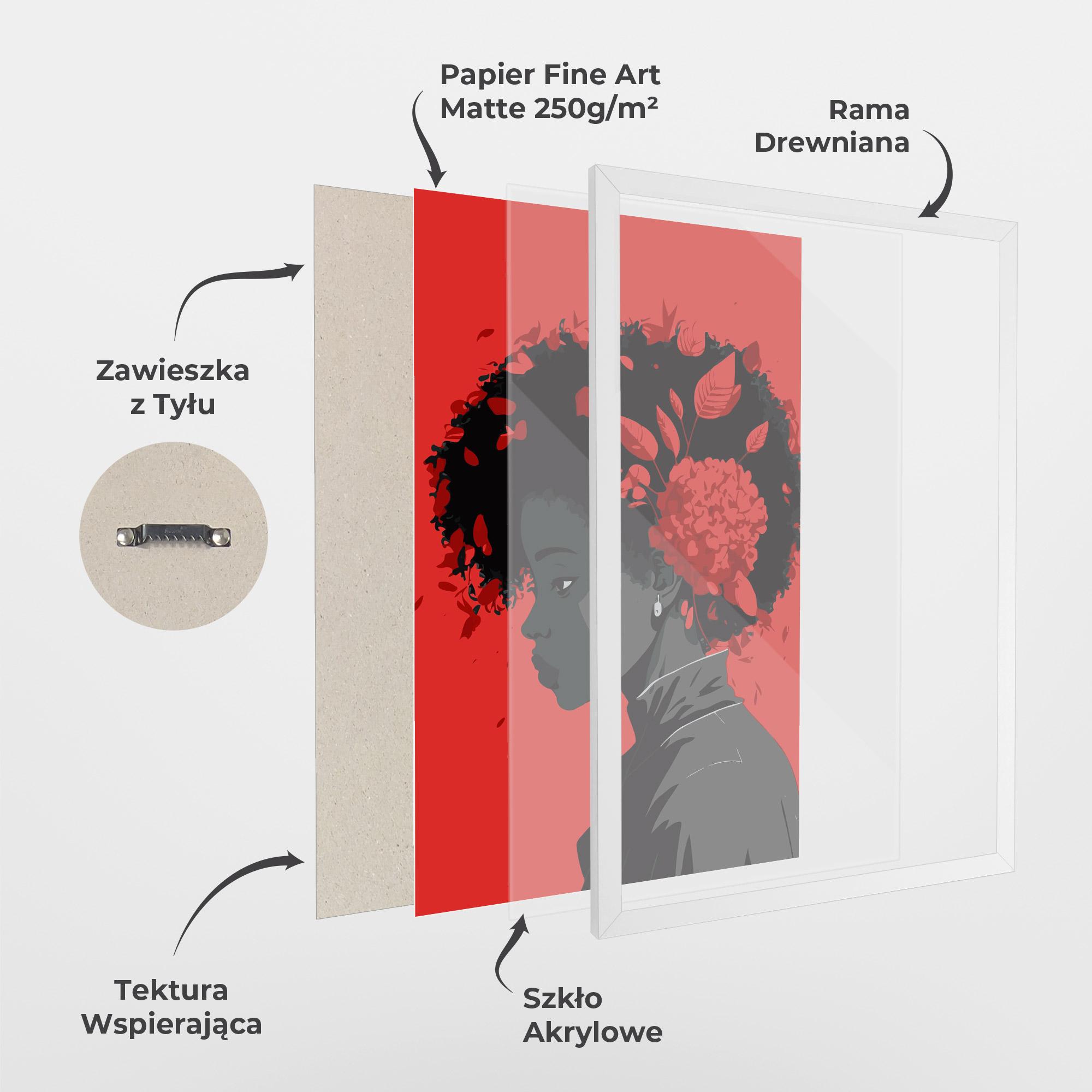 Plakat w Ramie African Red Flower mockup 1