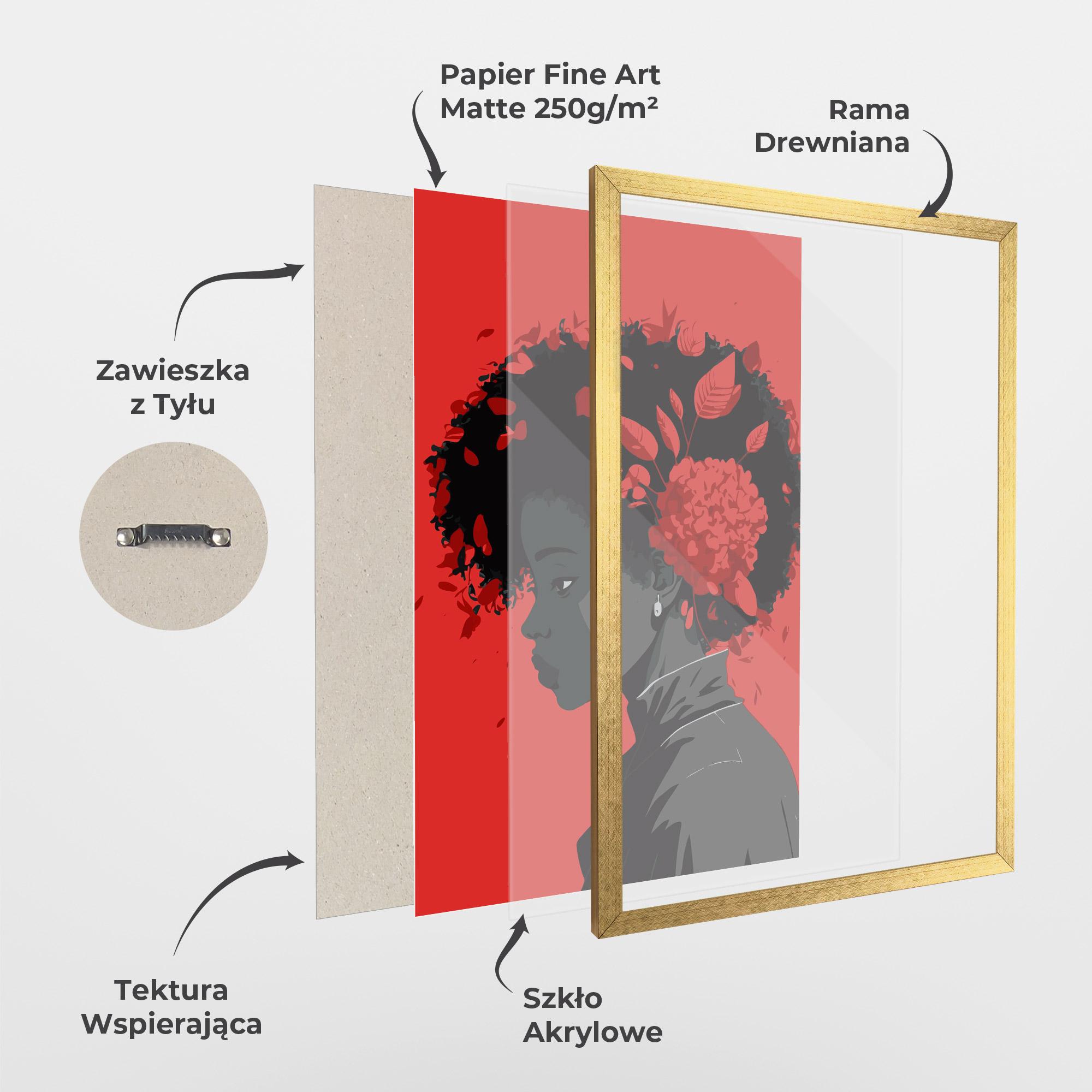 Plakat w Ramie African Red Flower mockup 1