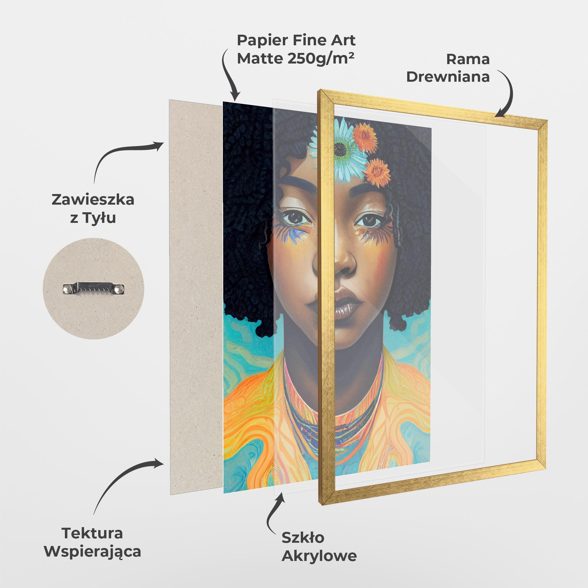 Plakat w Ramie Portrait With Flowers mockup 1