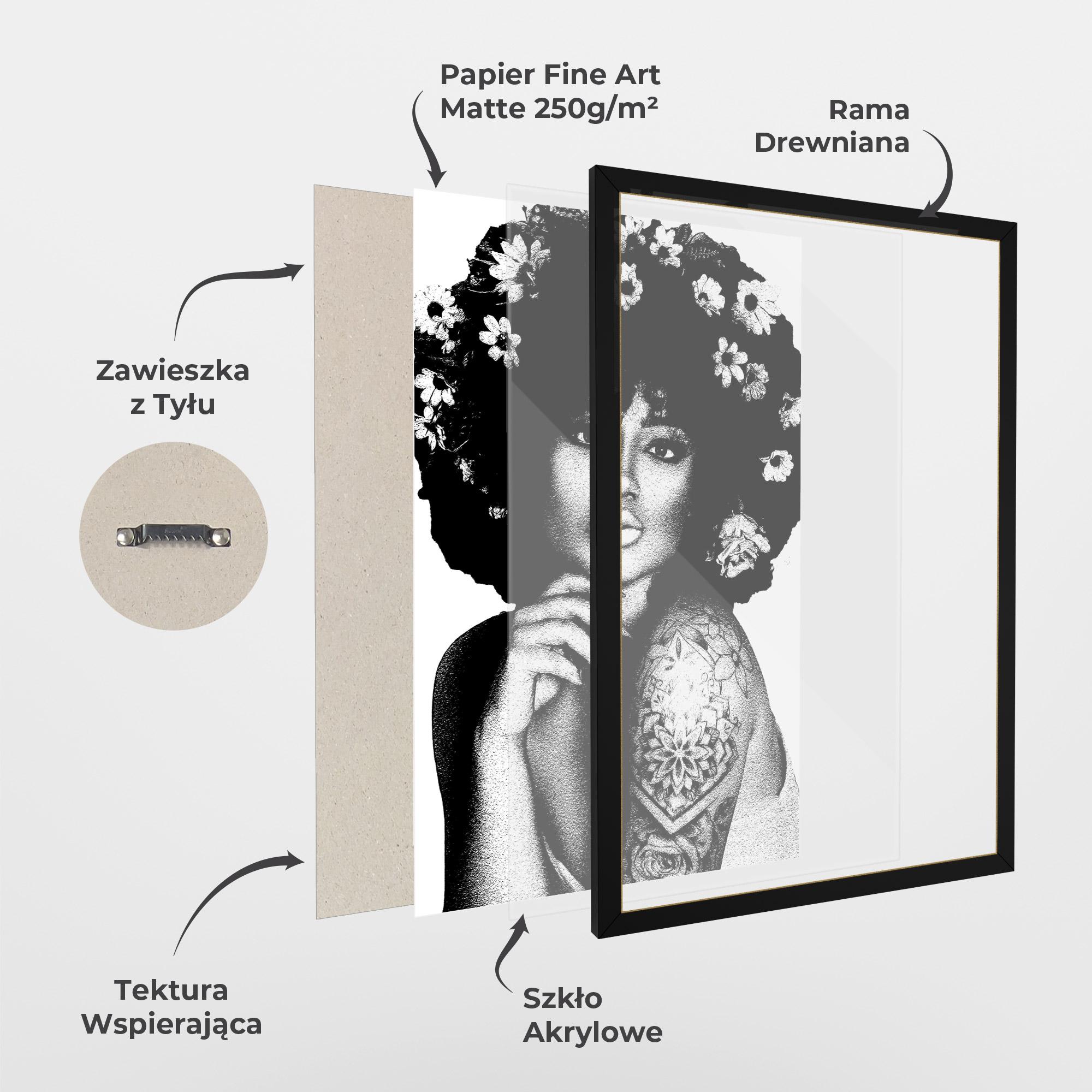 Plakat w Ramie Flower African Woman mockup 1