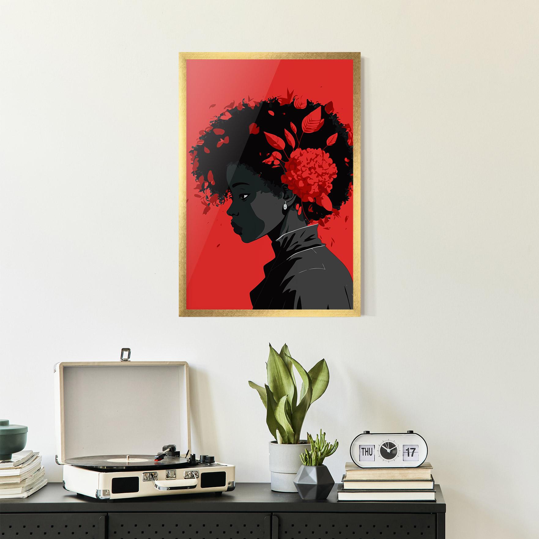Plakat w Ramie African Red Flower mockup 2